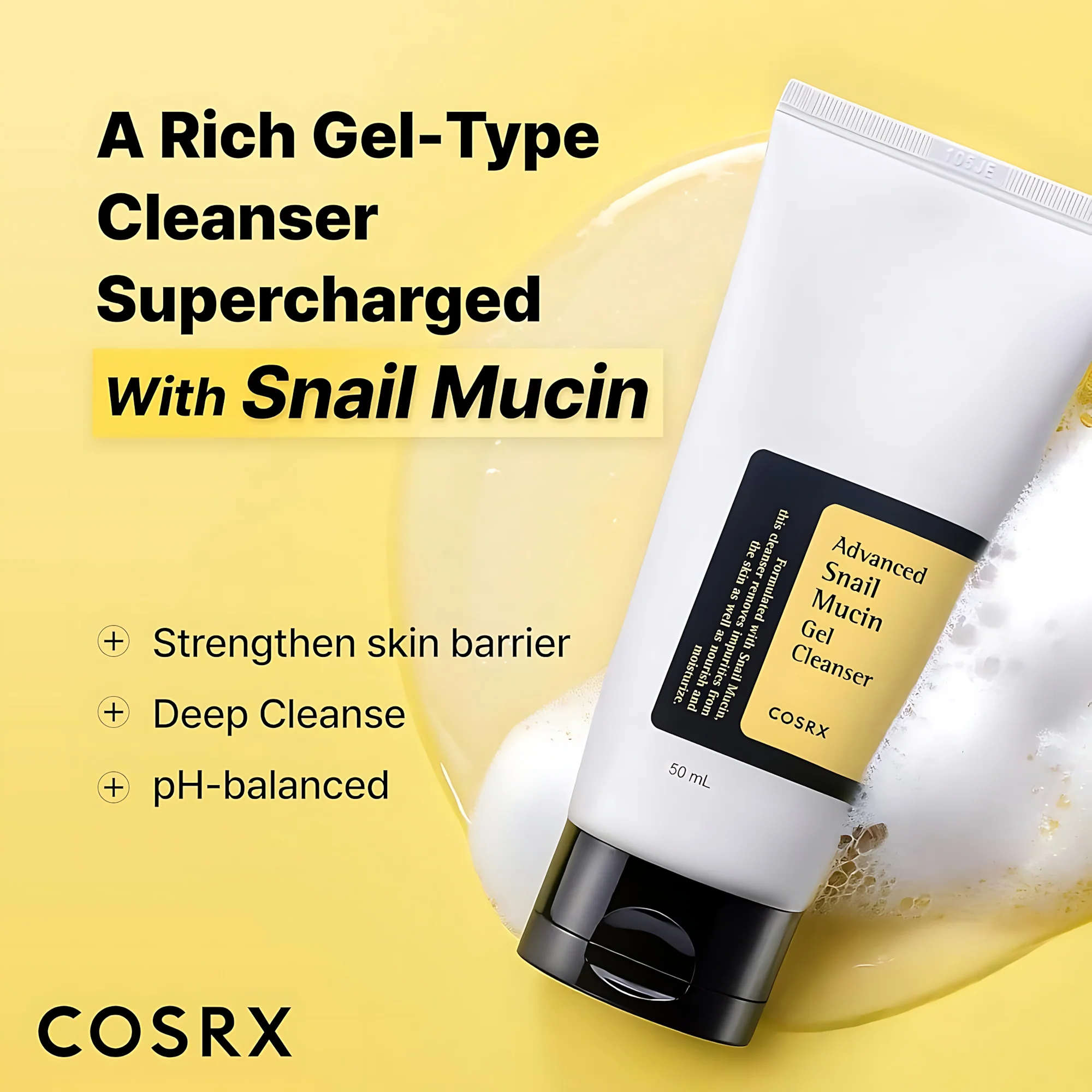 COSRX Advanced Snail Mucin Gel Cleanser - 50ml - Image 9
