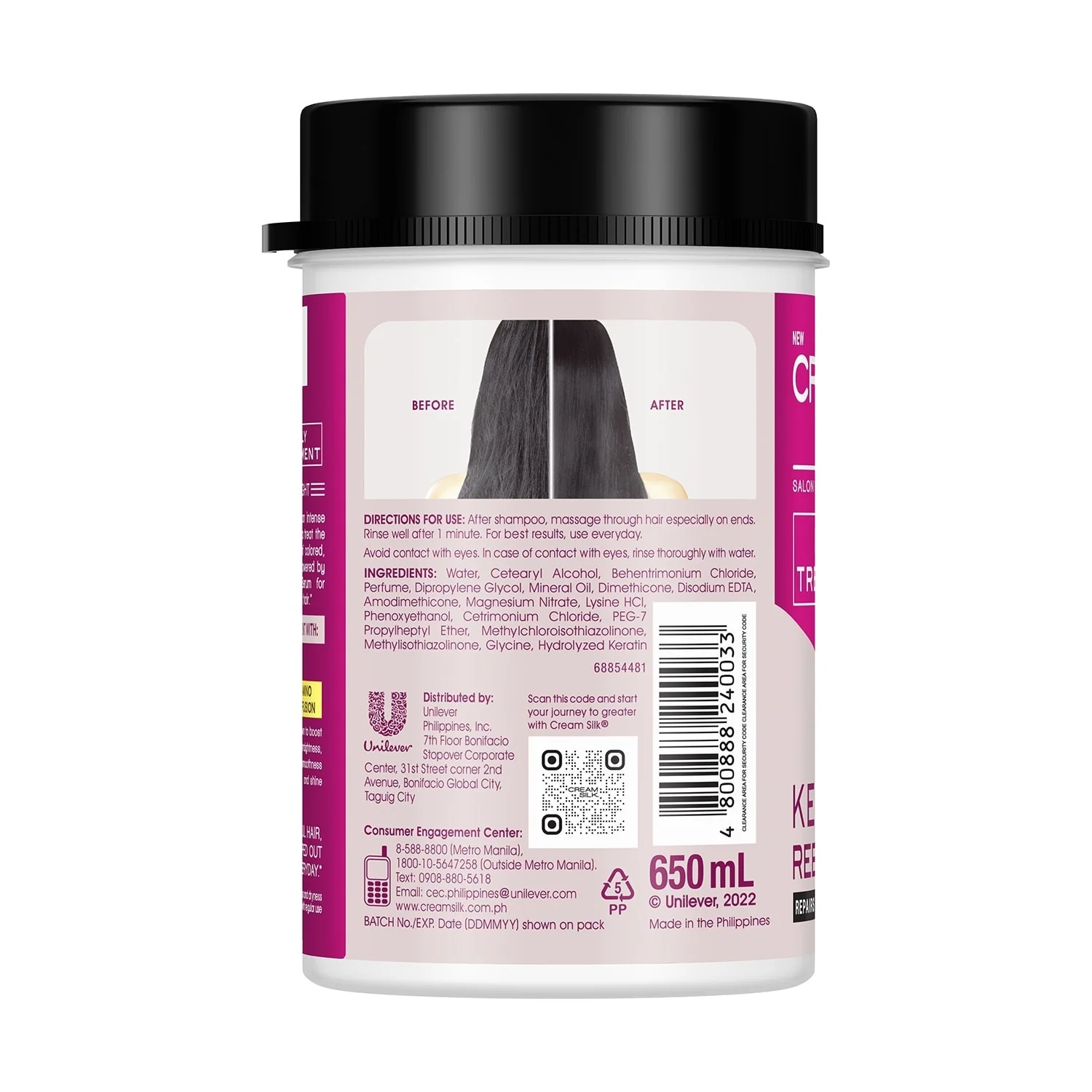 Cream Silk Daily Treatment Keratin Rebond Straight - 650ml - Image 3