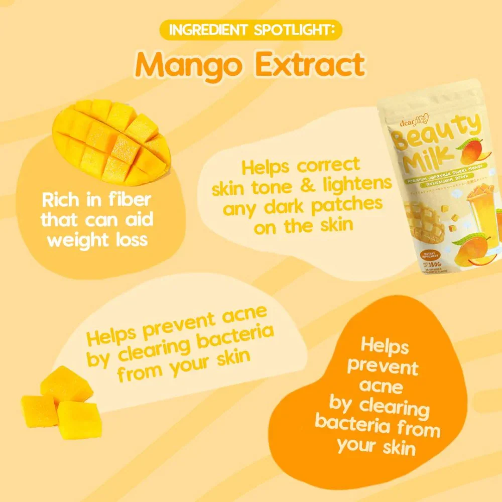 Dear Face Beauty Milk Premium Japanese Sweet Mango Antioxidant Drink 180g - Image 5
