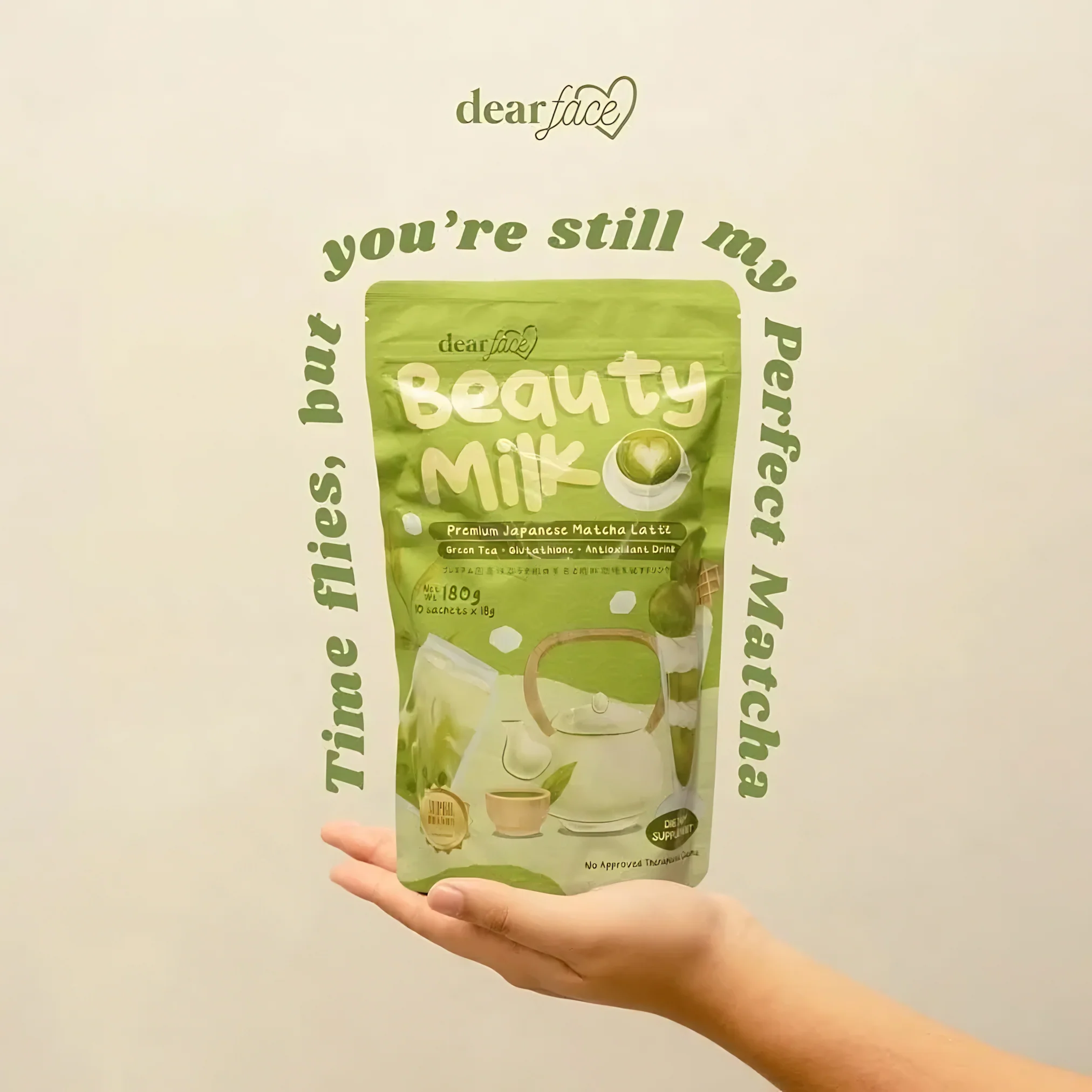 Dear Face Beauty Milk Premium Japanese Matcha Latte Drink - 180g - Image 5
