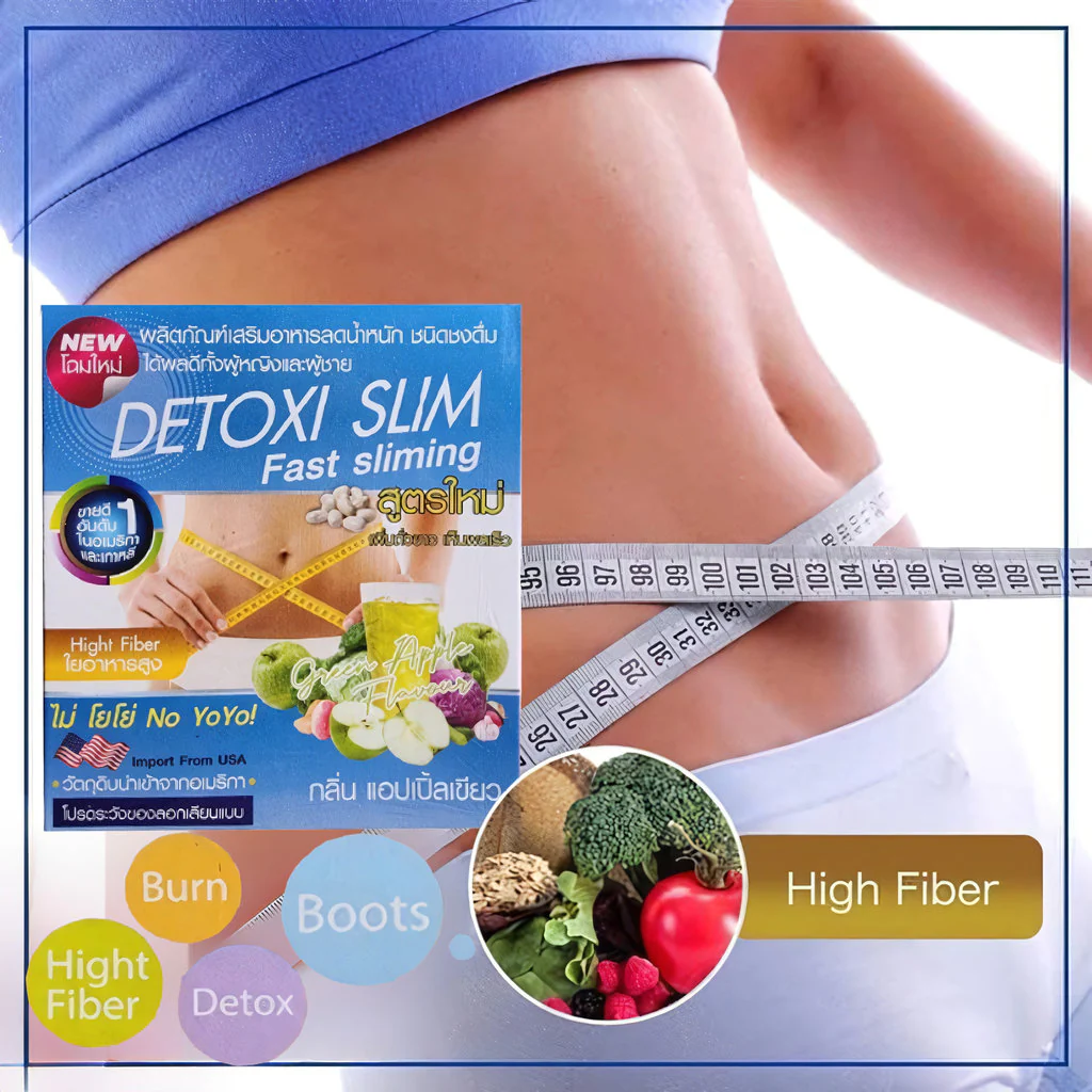 Detoxi Slim Fast Sliming & Skin Brightening High Fiber Powder Drink - 15g ×10 Sachets - Image 3