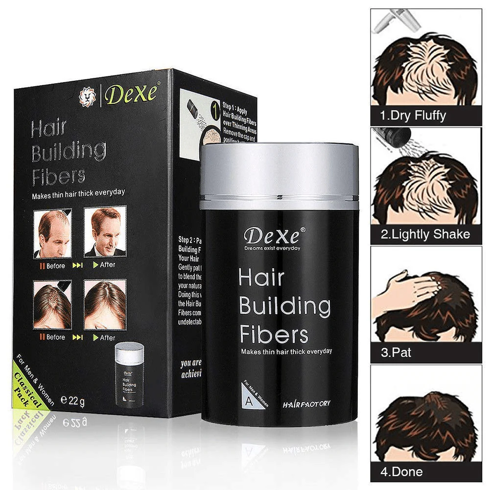 Dexe Hair Building Fibers Black No 1 - 22g - Image 3