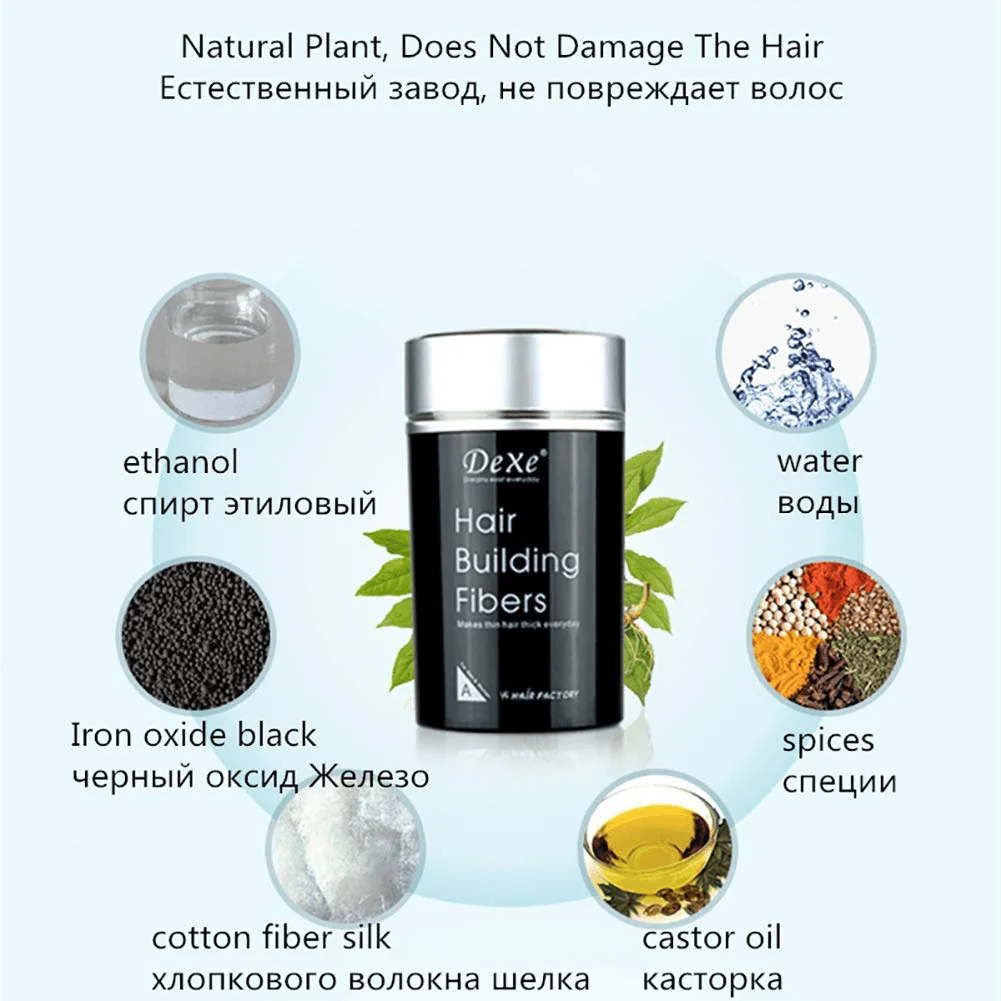 Dexe Hair Building Fibers Black No 1 - 22g - Image 5