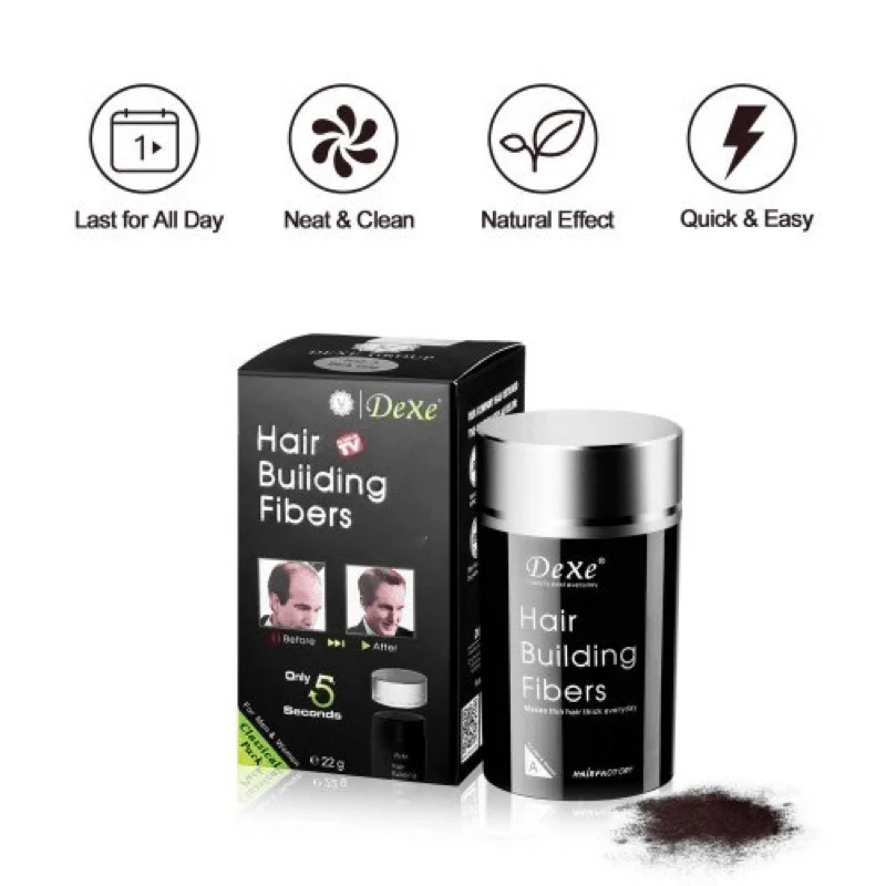 Dexe Hair Building Fibers Dark Brown No.2 - 22g - Image 3
