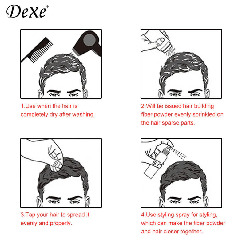 Dexe Hair Building Fibers Dark Brown No.2 - 22g - Image 4