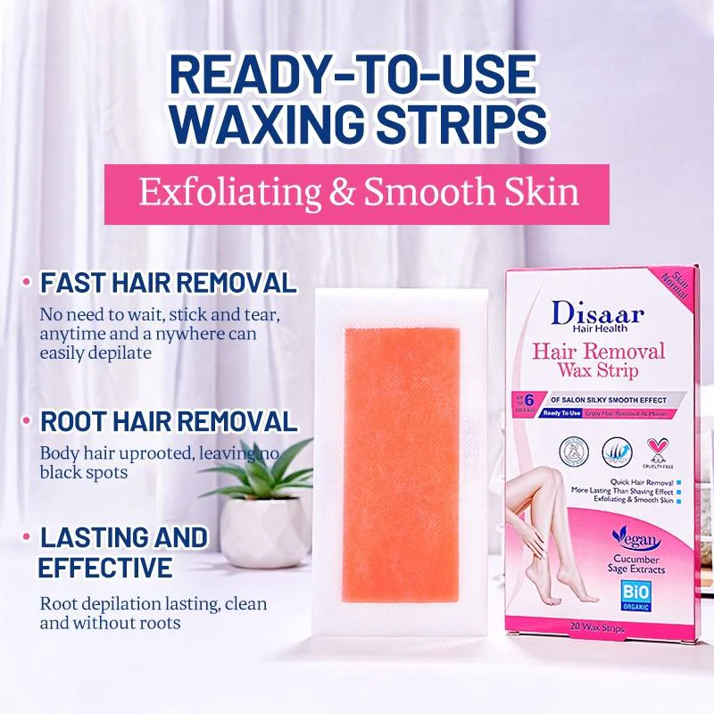 Disaar Hair Health Hair Removal Wax Strips – Normal Skin (20 Strips × 3 Packs Combo) - Image 7