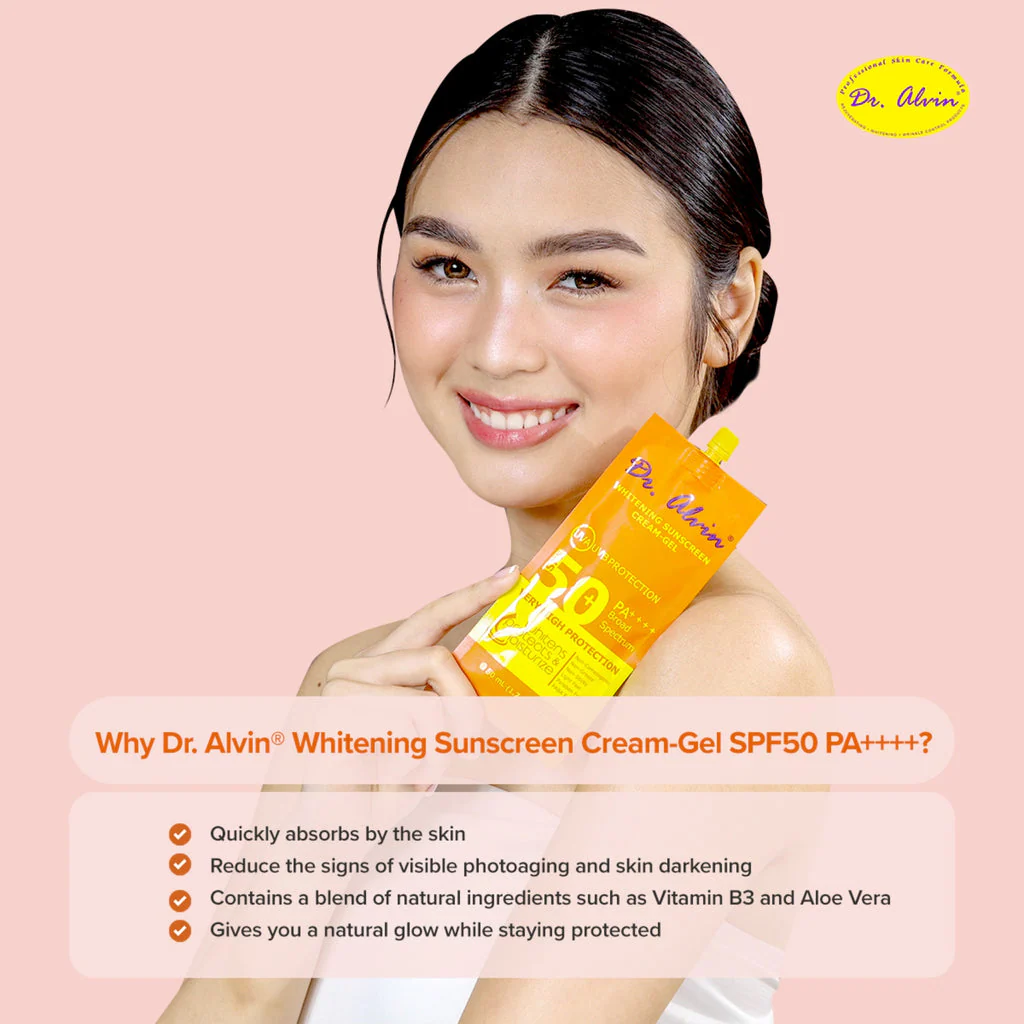 Dr. Alwin Whitening Sunscreen Cream Gel SPF 50+  50ml - Image 5