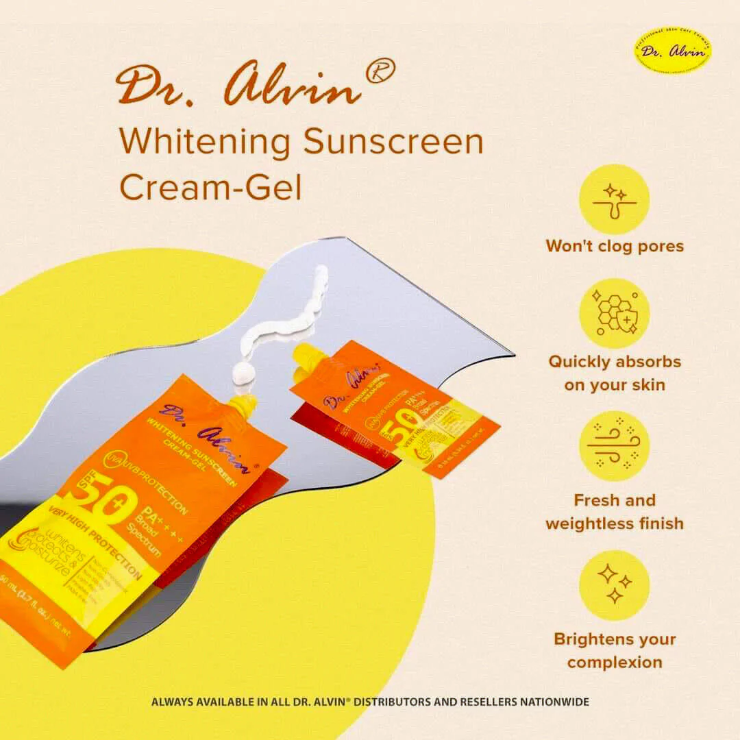 Dr. Alwin Whitening Sunscreen Cream Gel SPF 50+  50ml - Image 7
