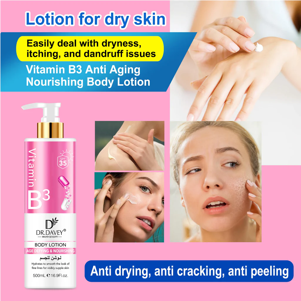 Dr. Davey Vitamin B3 Age-Defying &amp; Nourishing Body Lotion – 500ml - Image 2