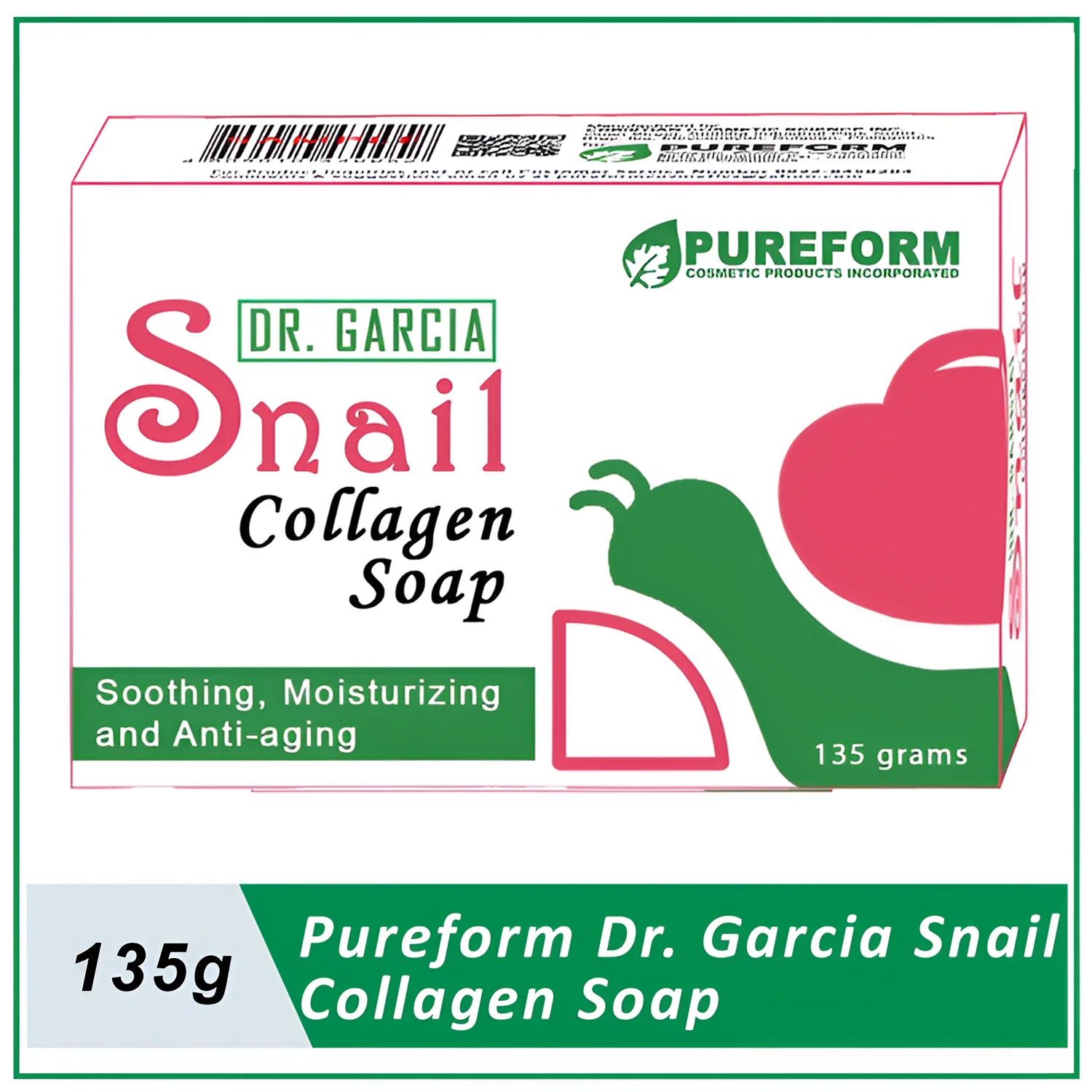 DR.Garcia Snail Collagen (Soothing Moisturizing & Anti-aging) Soap 135g - Image 2
