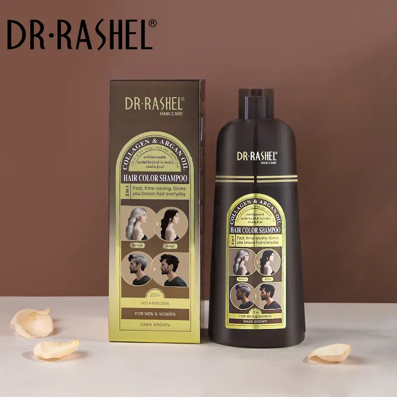 Dr.Rashel Collagen And Argan Oil Hair Color Shampoo Dark Brown - 400ml - Image 5