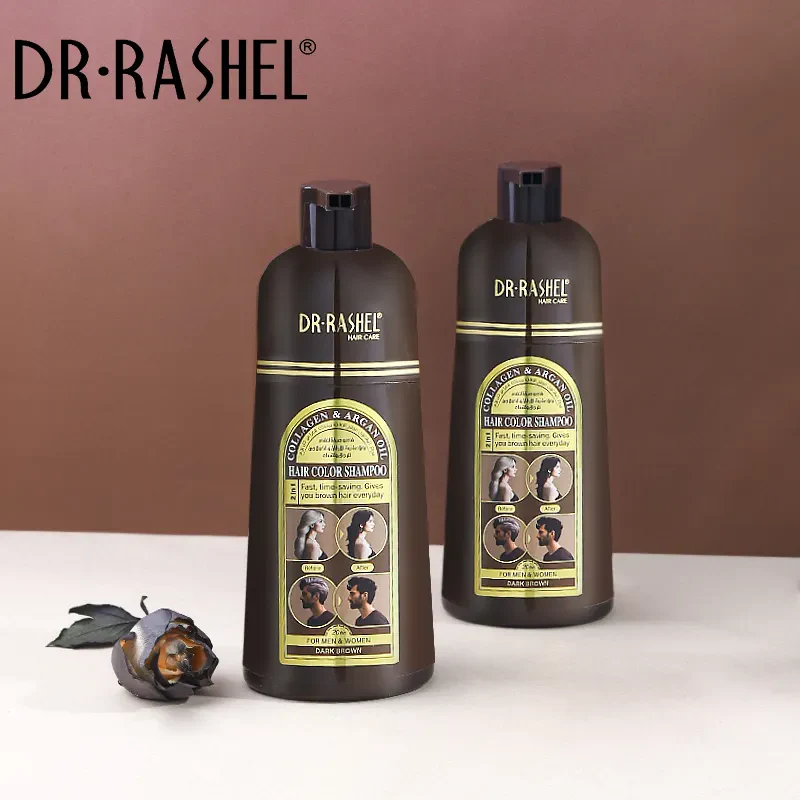 Dr.Rashel Collagen And Argan Oil Hair Color Shampoo Dark Brown - 400ml - Image 6