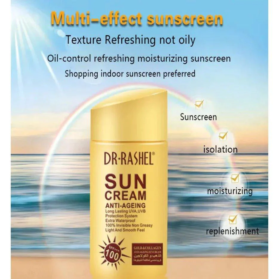Dr.Rashel Sun Cream Anti-Ageing SPF 100+++ Gold & Collagen - 80gm - Image 5