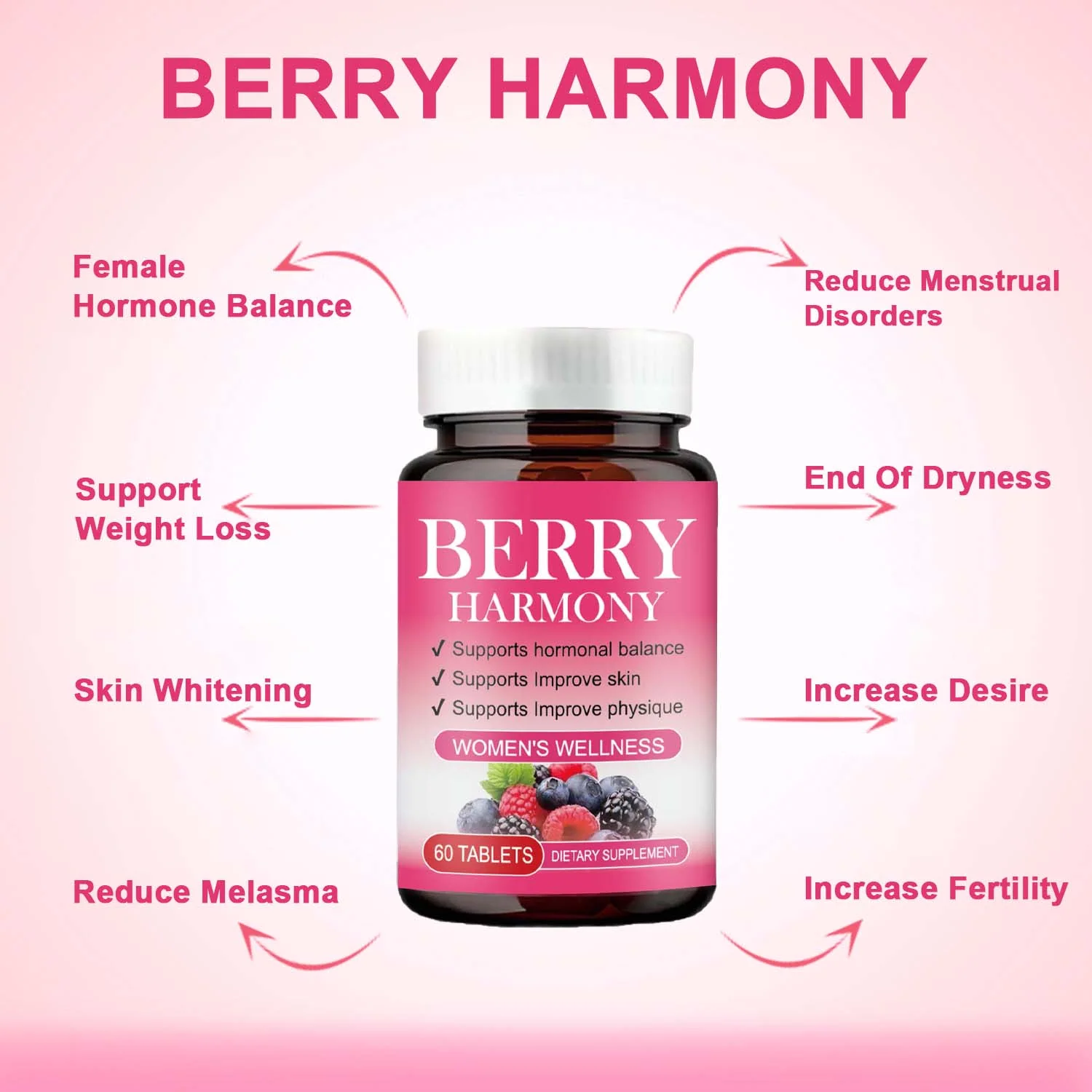 Elicare Berry Harmony Women's Wellness - 60Tablets - Image 3