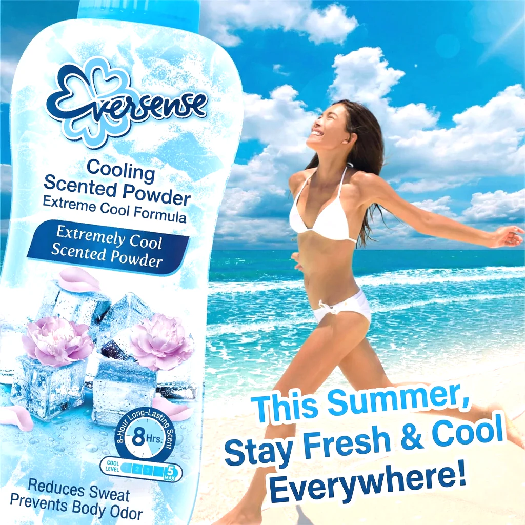 Eversense Extremely Cool Scented Talc Powder (Blue) - 280g - Image 4