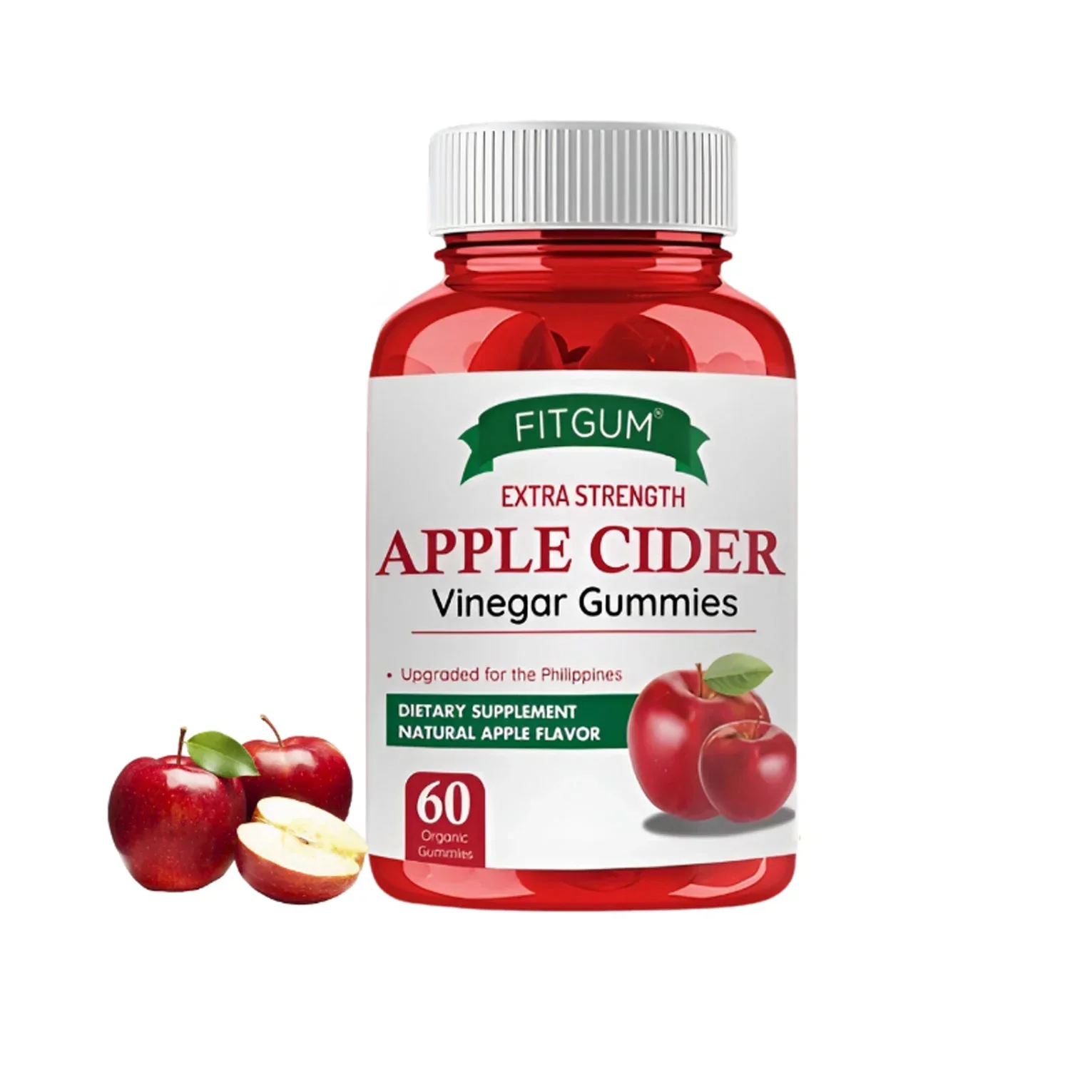Fitgum Extra Strength Apple Cider Vinegar Gummies – 60 Organic Gummies (3pcs Combo Pack) - Image 4