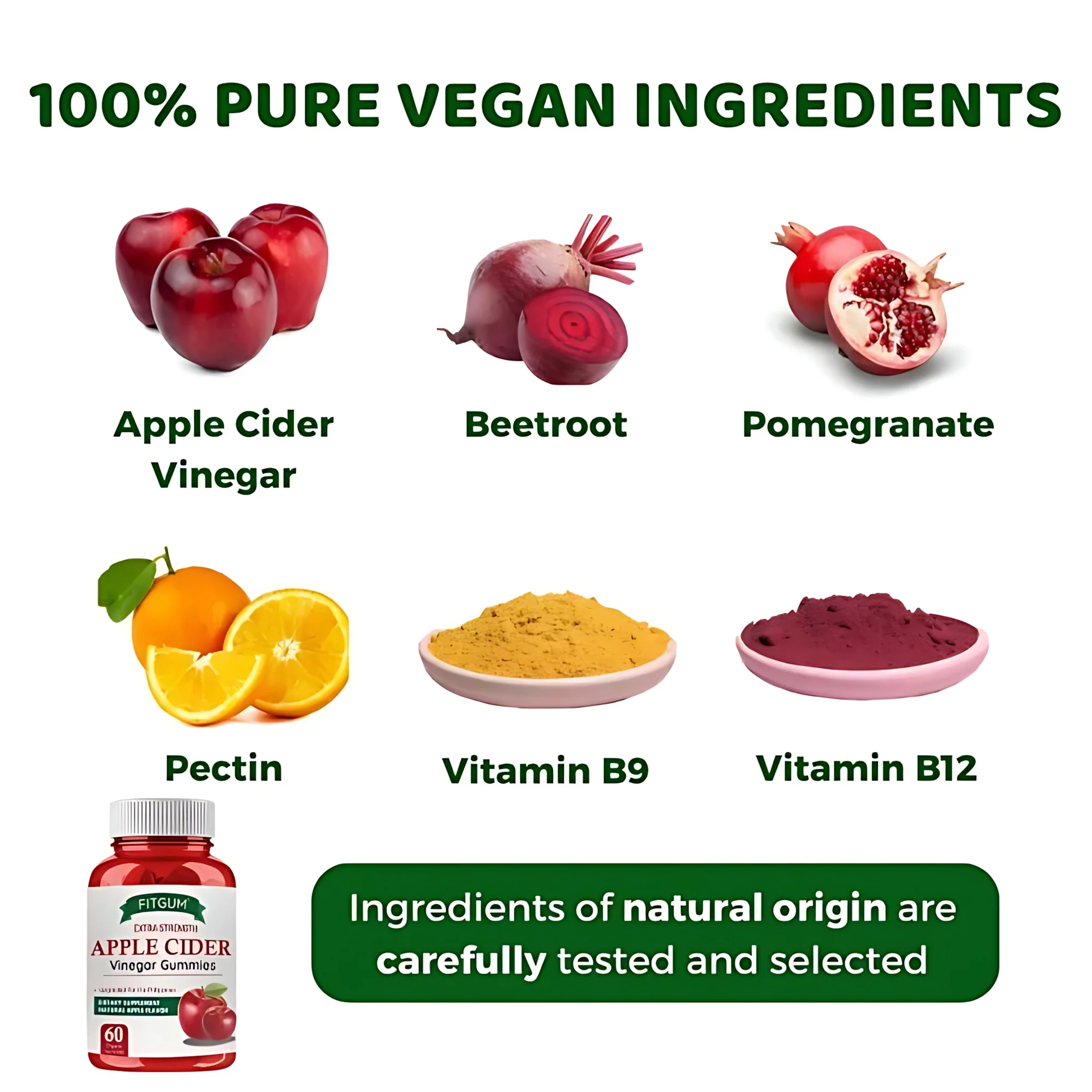 Fitgum Extra Strength Apple Cider Vinegar Gummies – 60 Organic Gummies (3pcs Combo Pack) - Image 6