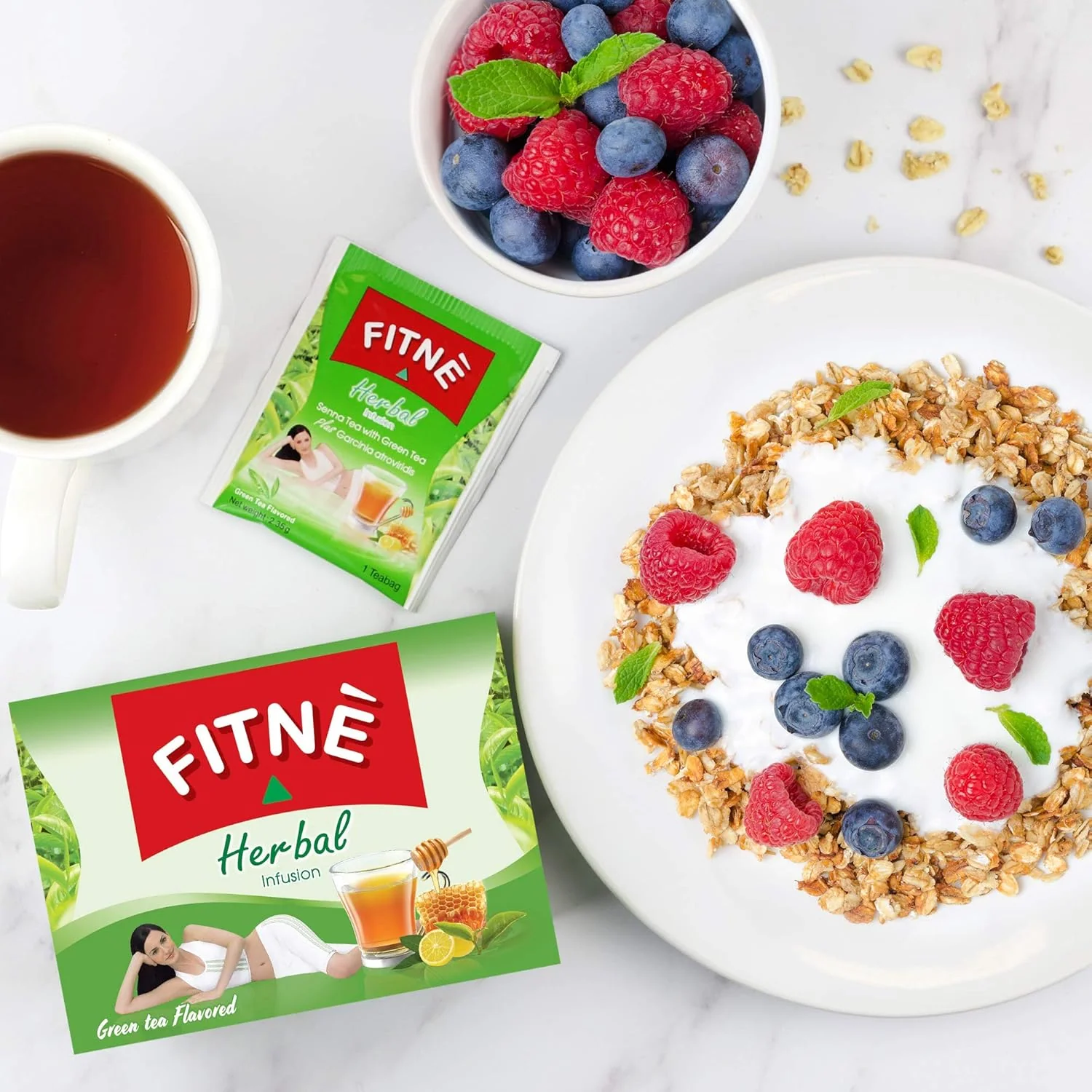 FITNE Herbal Infusion Green Tea Flavoured β 15 Tea Bags (2.65g each) - Image 5