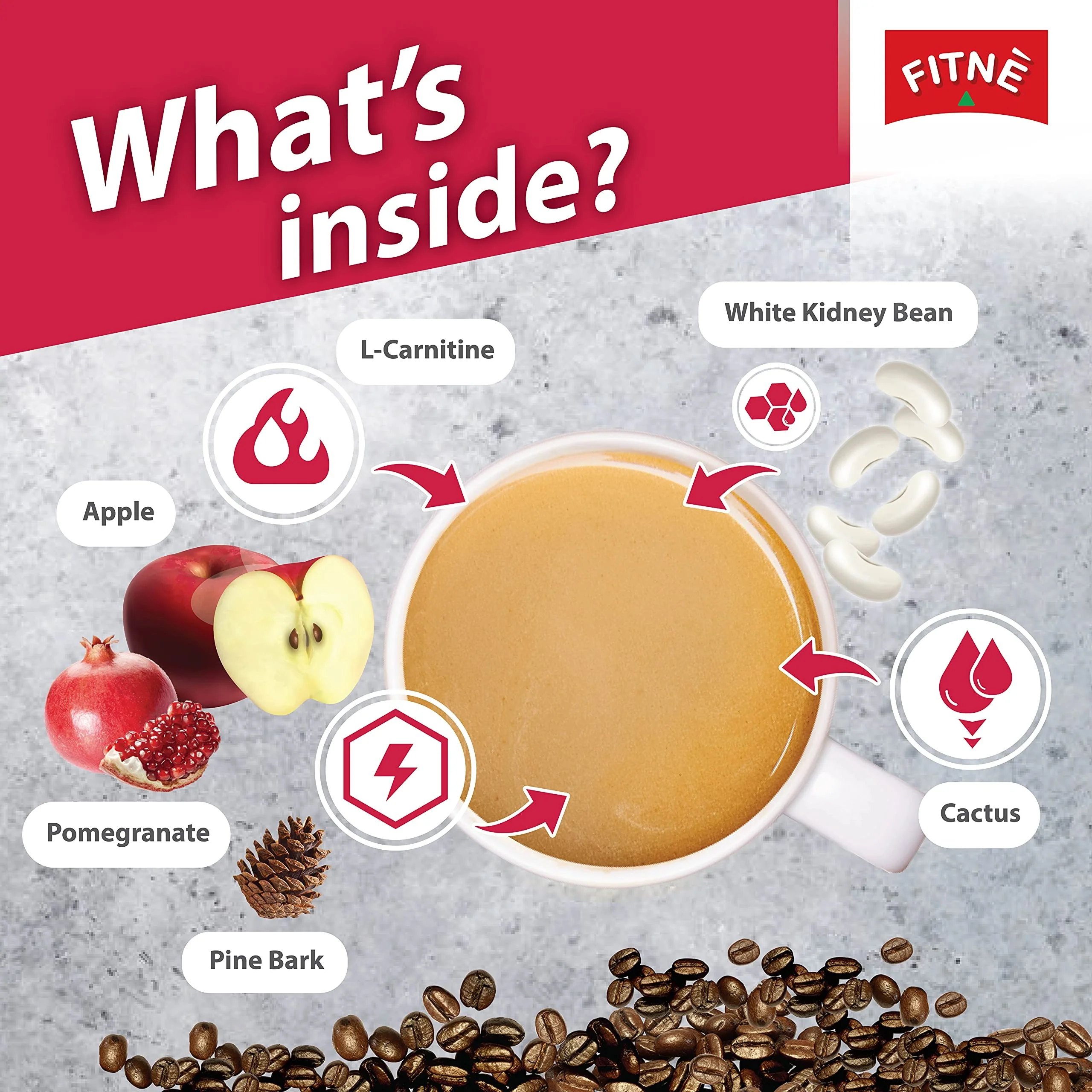 FITNE Premium Instant Coffee Mix – Apple, Pomegranate & L-Carnitine - 15gm × 10 Sachets - Image 5