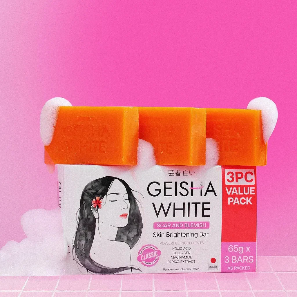 Geisha White Classic Scar & Blemish Skin Brightening Bar – 65g x 3 (Value Pack) - Image 3