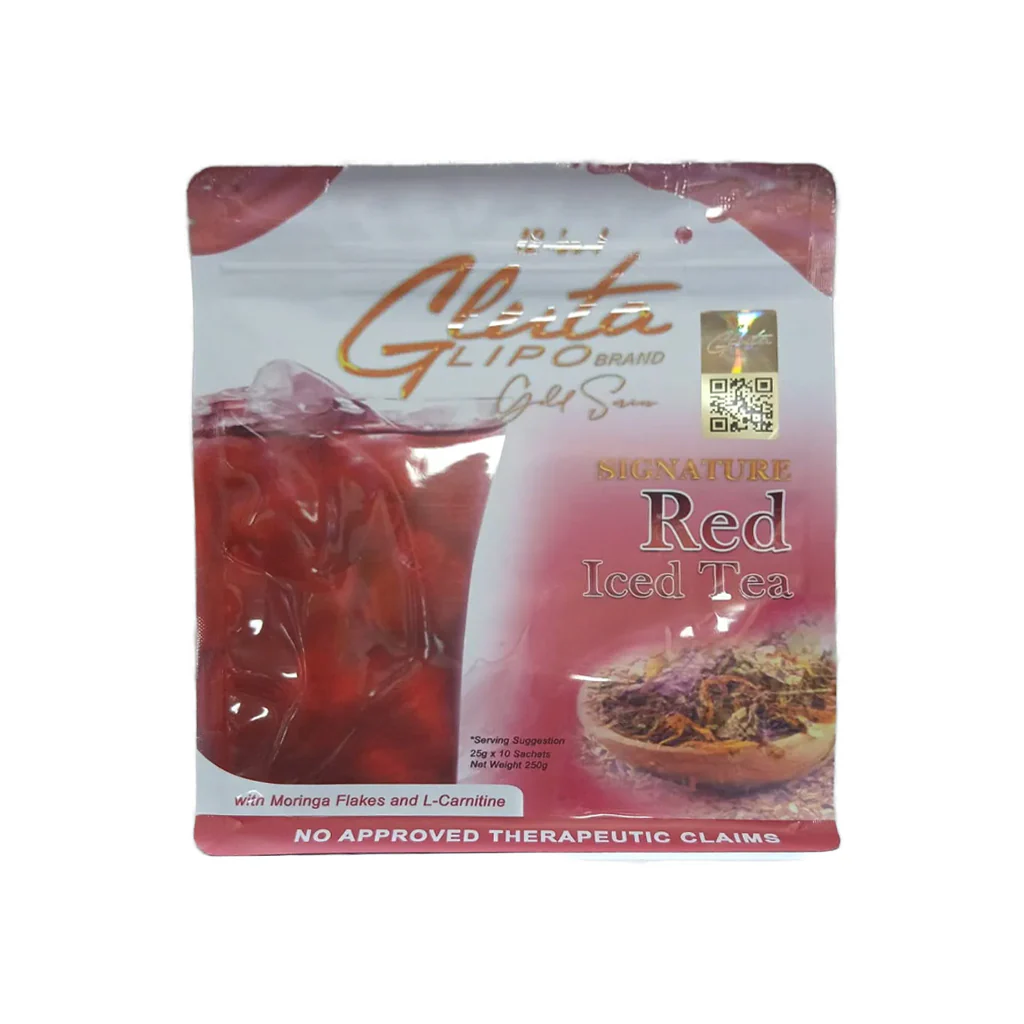 GlutaLipo 12 in 1 Gluta Lipo Gold Series Red Iced Tea – 250g - Image 4