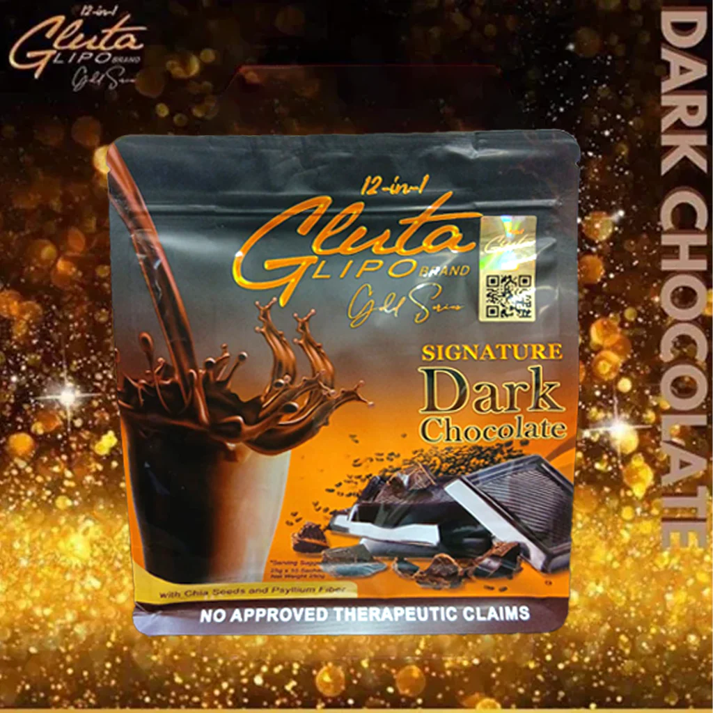 Glutalipo 12 in 1 Gluta Lipo Gold Series Signature Dark Chocolate – 25g X 10 Sachets - Image 3