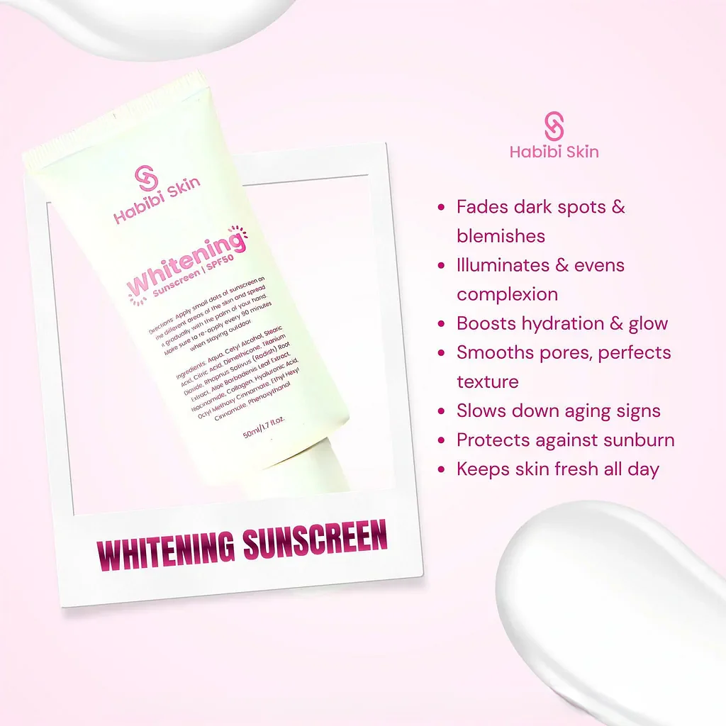 Habibi Skin Whitening Sunscreen SPF 50 – 50ml - Image 4