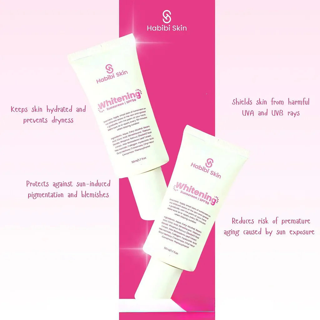Habibi Skin Whitening Sunscreen SPF 50 – 50ml - Image 5