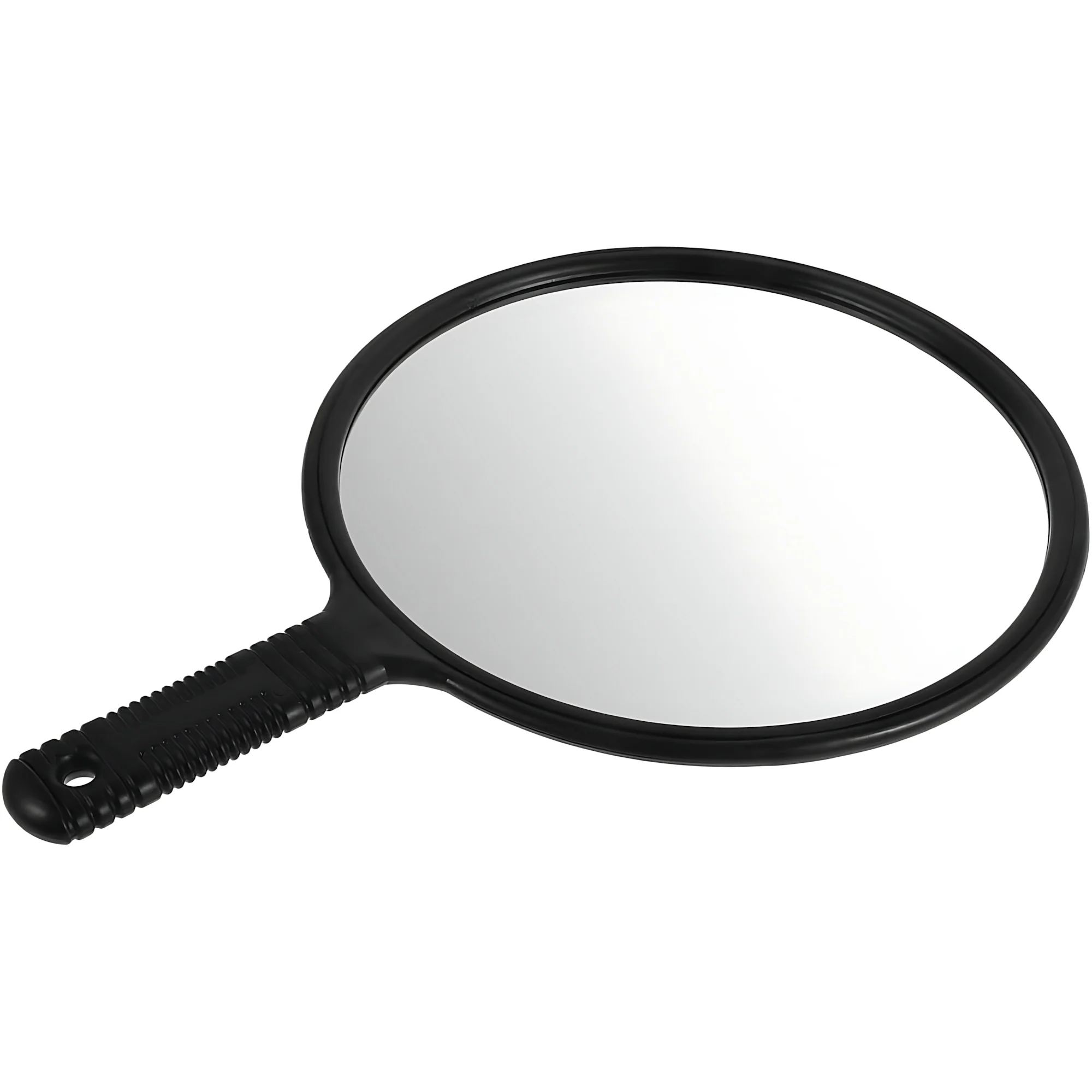 Hair Salon Handheld Mirror – Large Round Vanity Mirror with Handle (Black) - Image 8