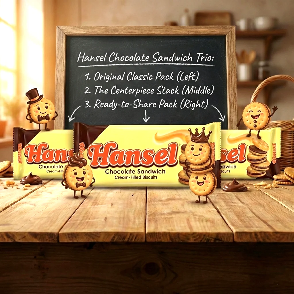 Hansel Chocolate Sandwich Cream-Filled Biscuits - (3 Pcs Combo) - Image 4