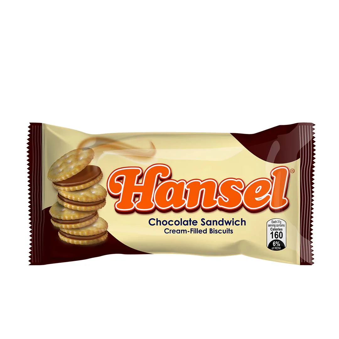 Hansel Chocolate Sandwich Cream Biscuits 10x31g - Image 2