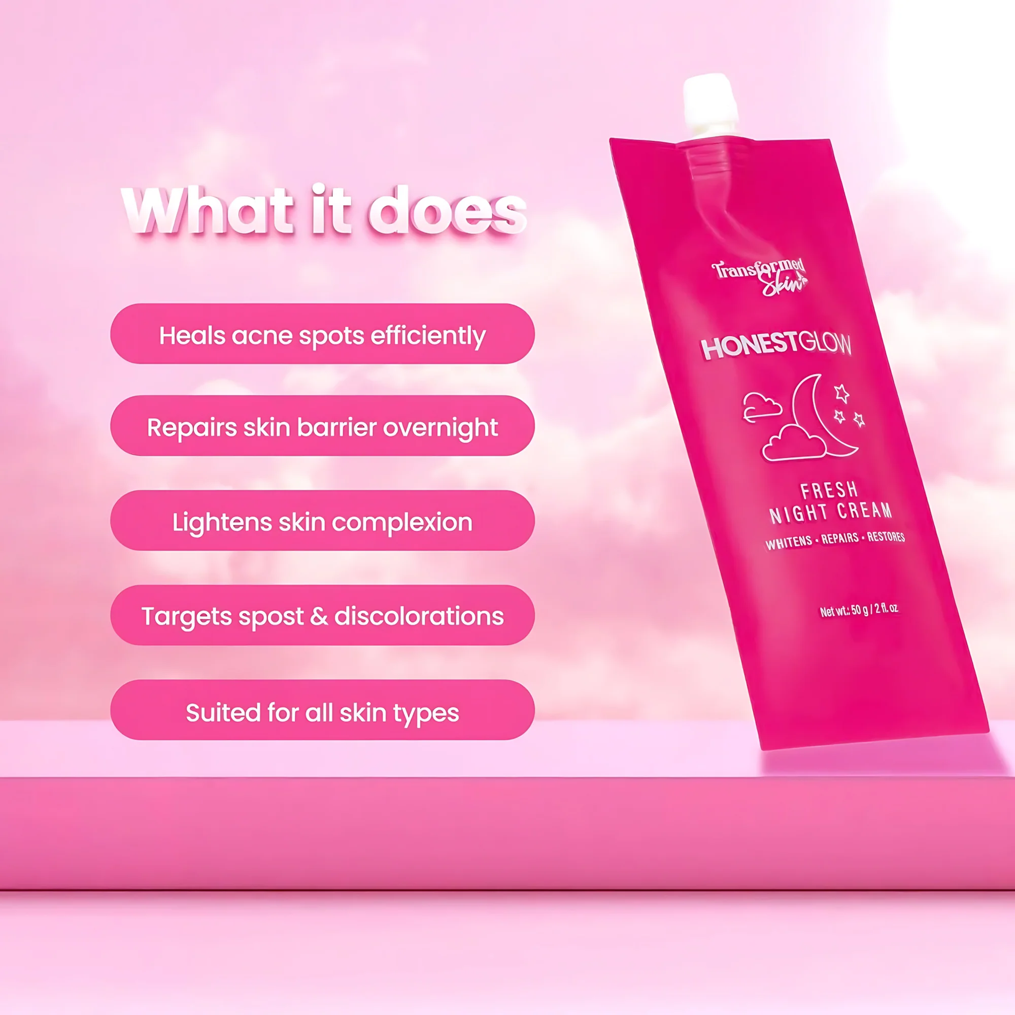 Honest Glow Fresh Night Cream - 50g - Image 2
