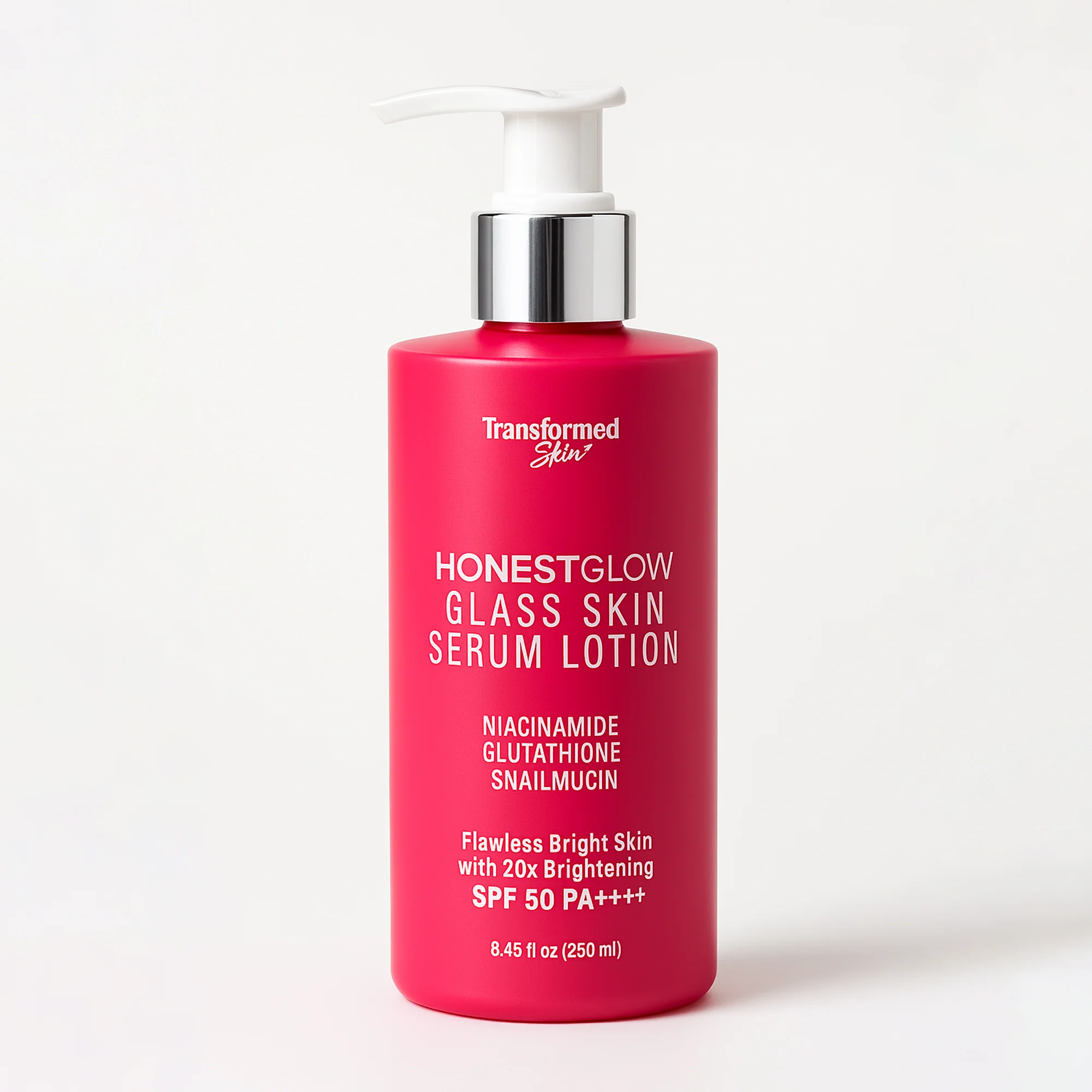 HONESTGLOW Glass Skin Serum Lotion – Niacinamide, Glutathione & Snail Mucin – SPF 50 PA+++(250ml)