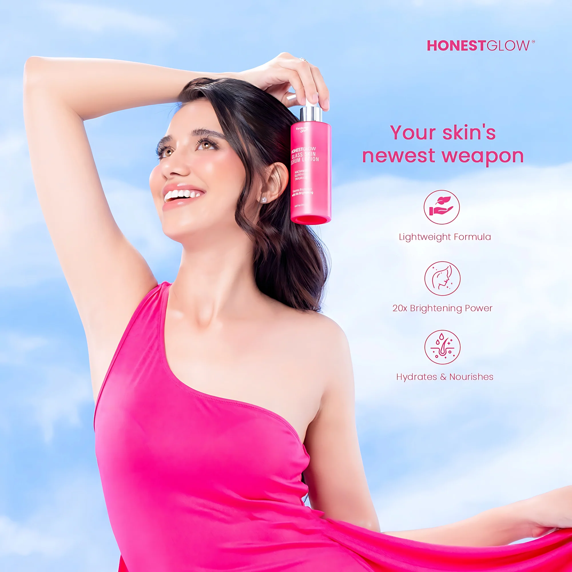 HONESTGLOW Glass Skin Serum Lotion – Niacinamide, Glutathione & Snail Mucin – SPF 50 PA+++(250ml) - Image 8