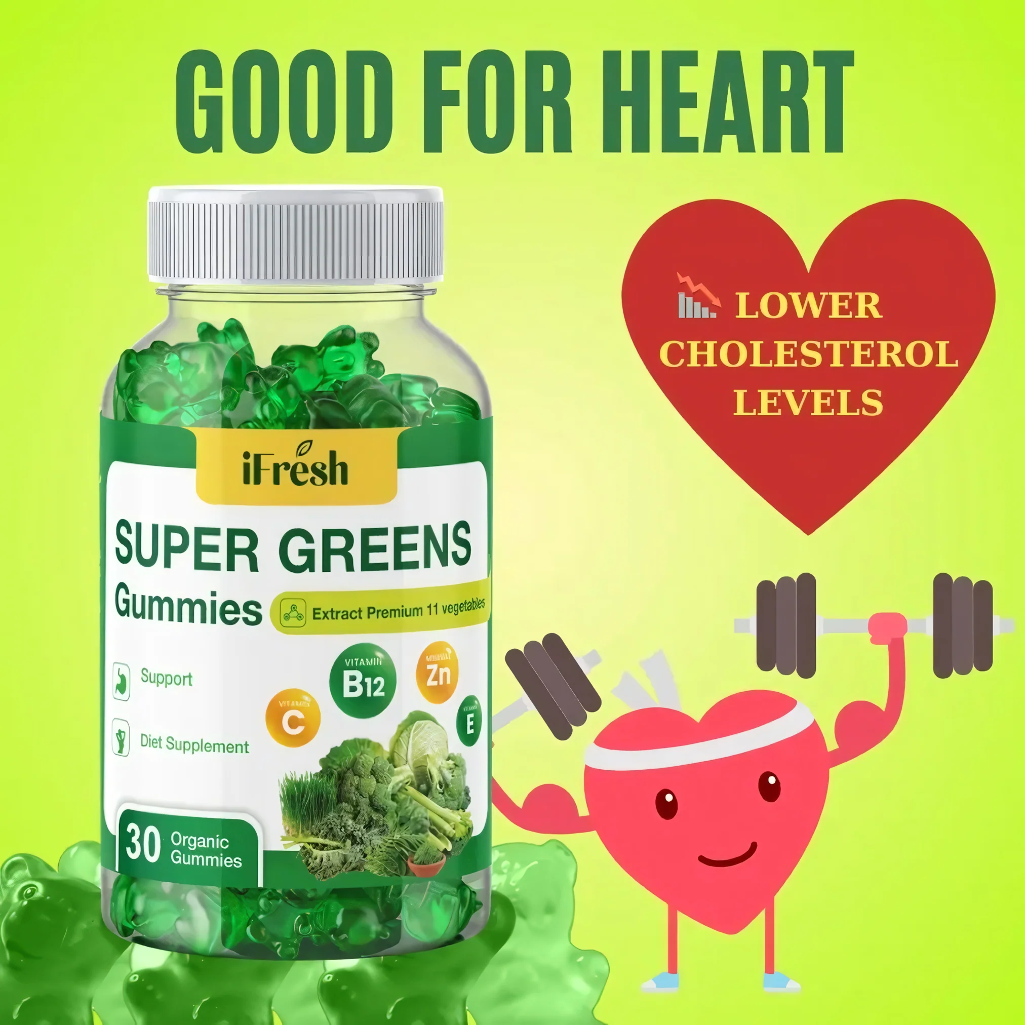 iFresh SUPER GREENS GUMMIES – Detox, Digestive Health & Immune Support (30 Gummies) - Image 4