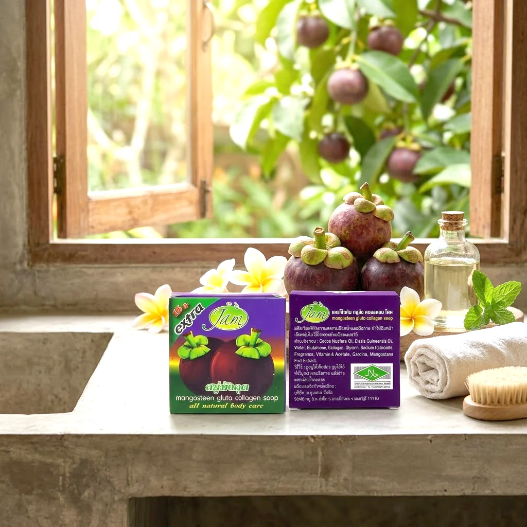 Jam Mangosteen Gluta Collagen Soap – 65g - Image 2