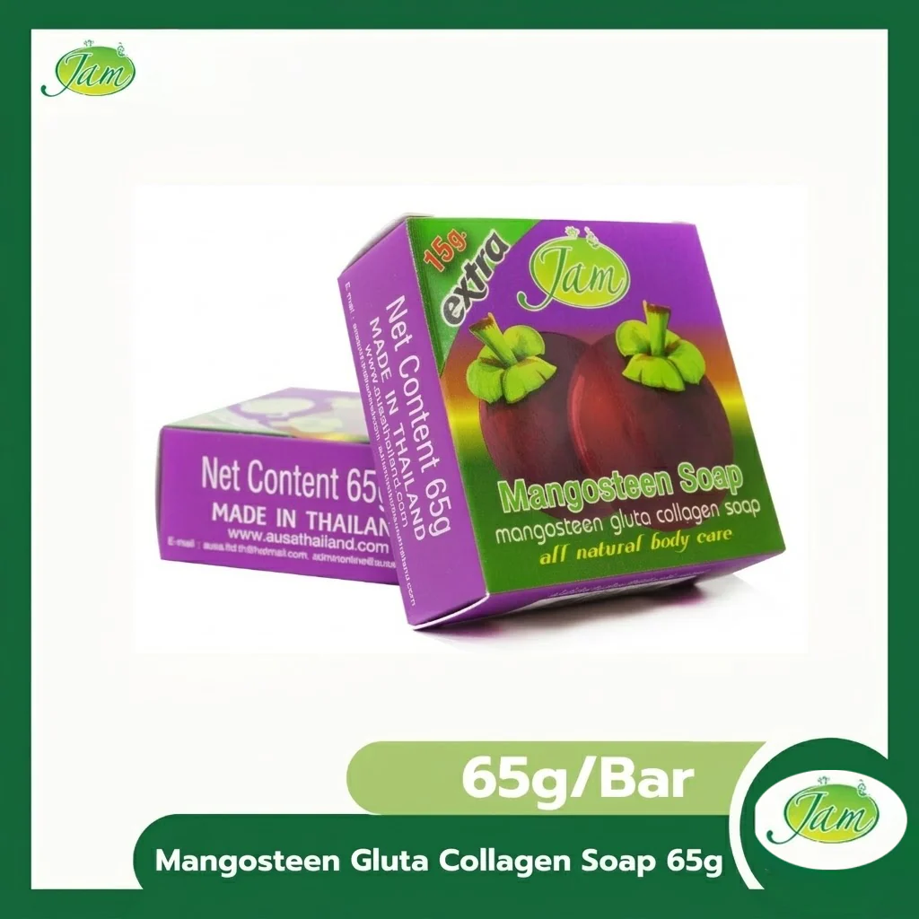 Jam Mangosteen Gluta Collagen Soap – 65g - Image 3