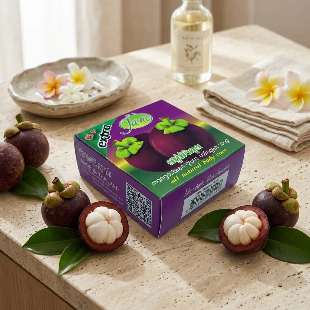 Jam Mangosteen Gluta Collagen Soap – 65g - Image 5