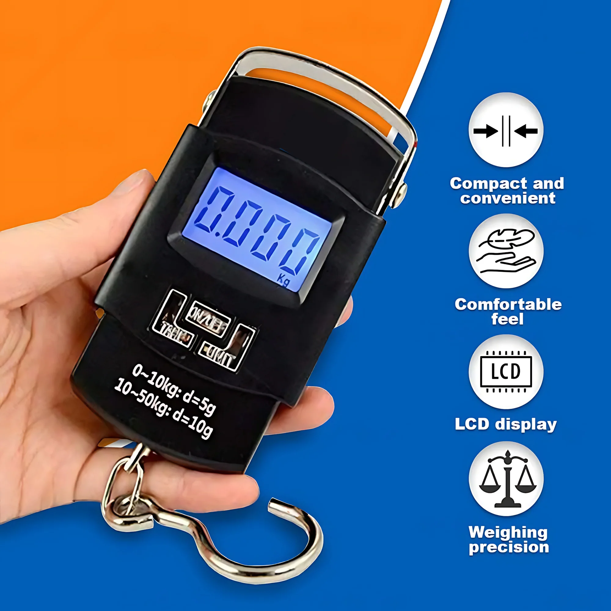 Jiham Portable Digital Hanging Electronic Scale – 50kg Capacity - Image 3