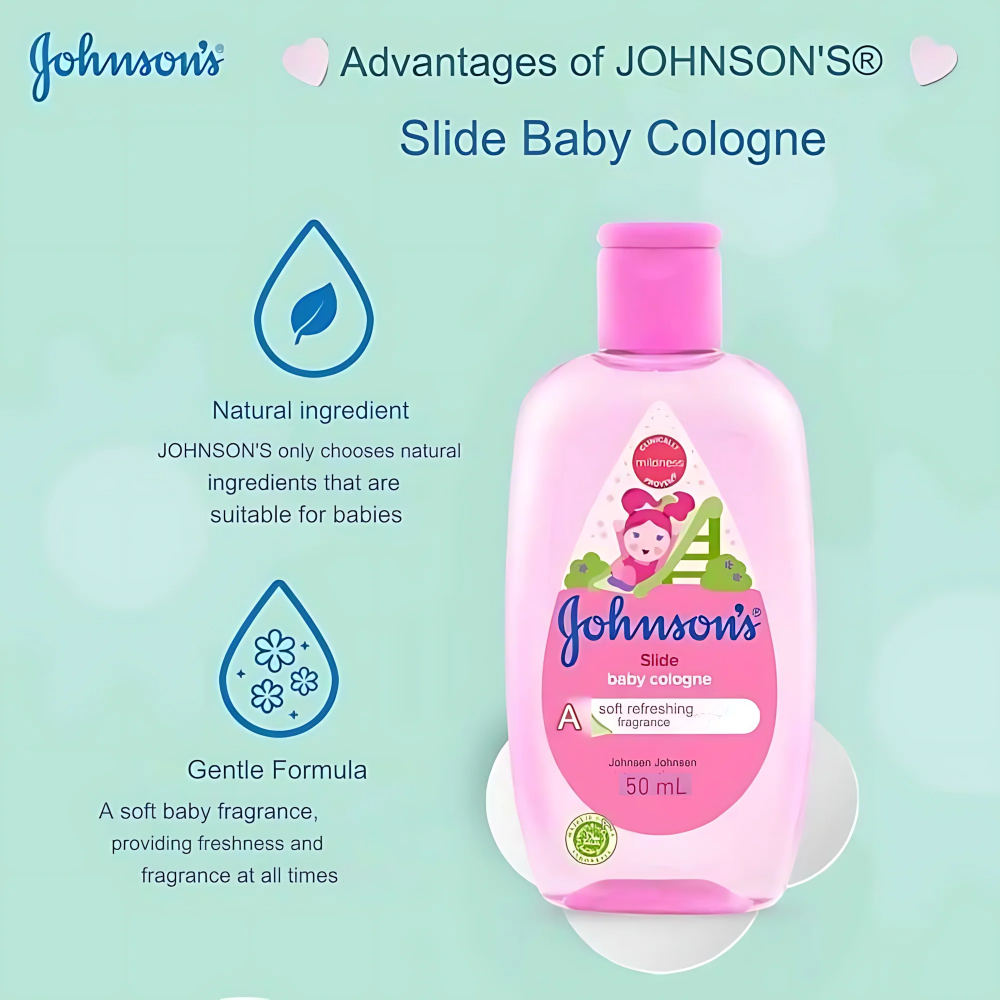 Johnson’s Baby Cologne Slide – 50ml - Image 3