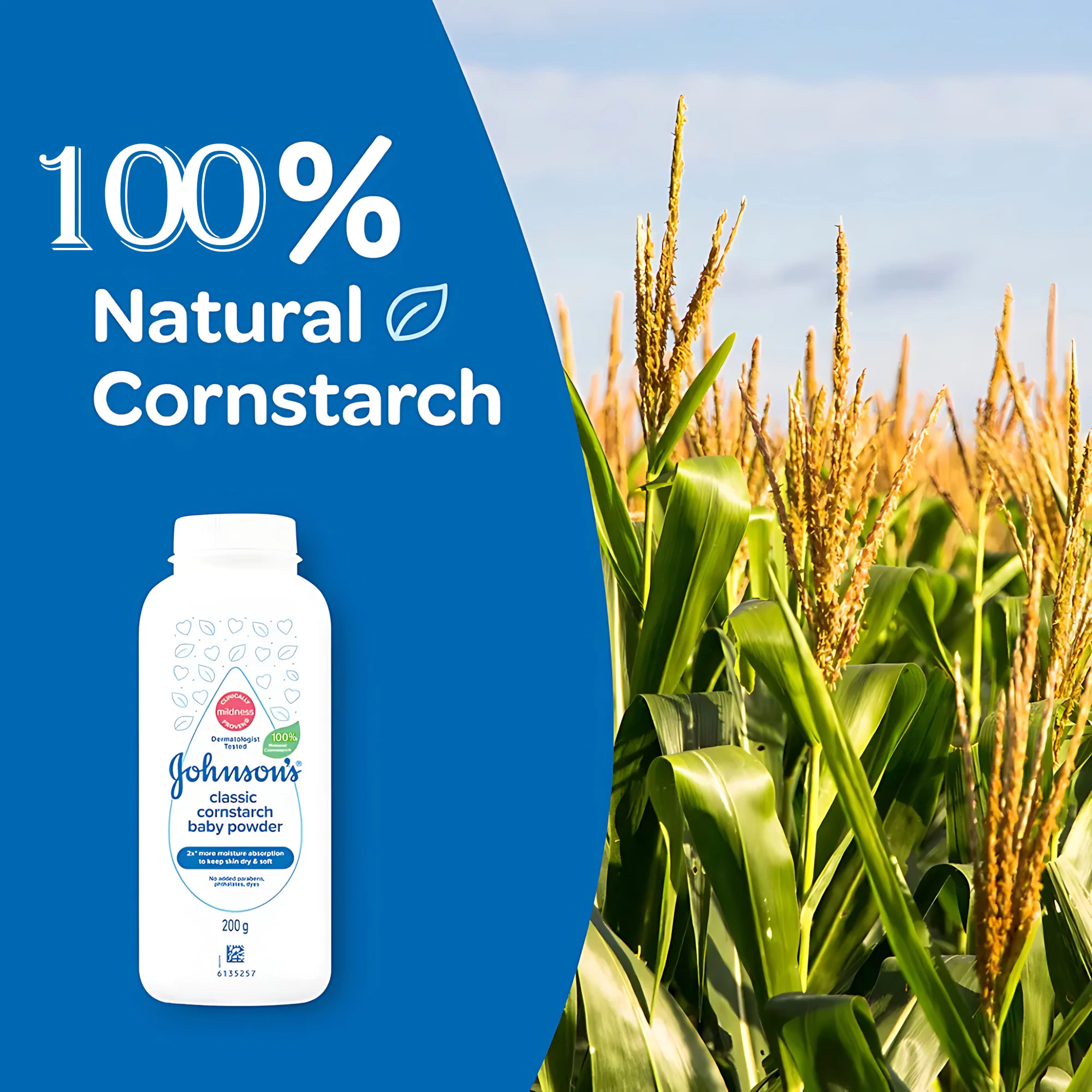 Johnson’s Cornstarch Classic Baby Powder – 200g - Image 3