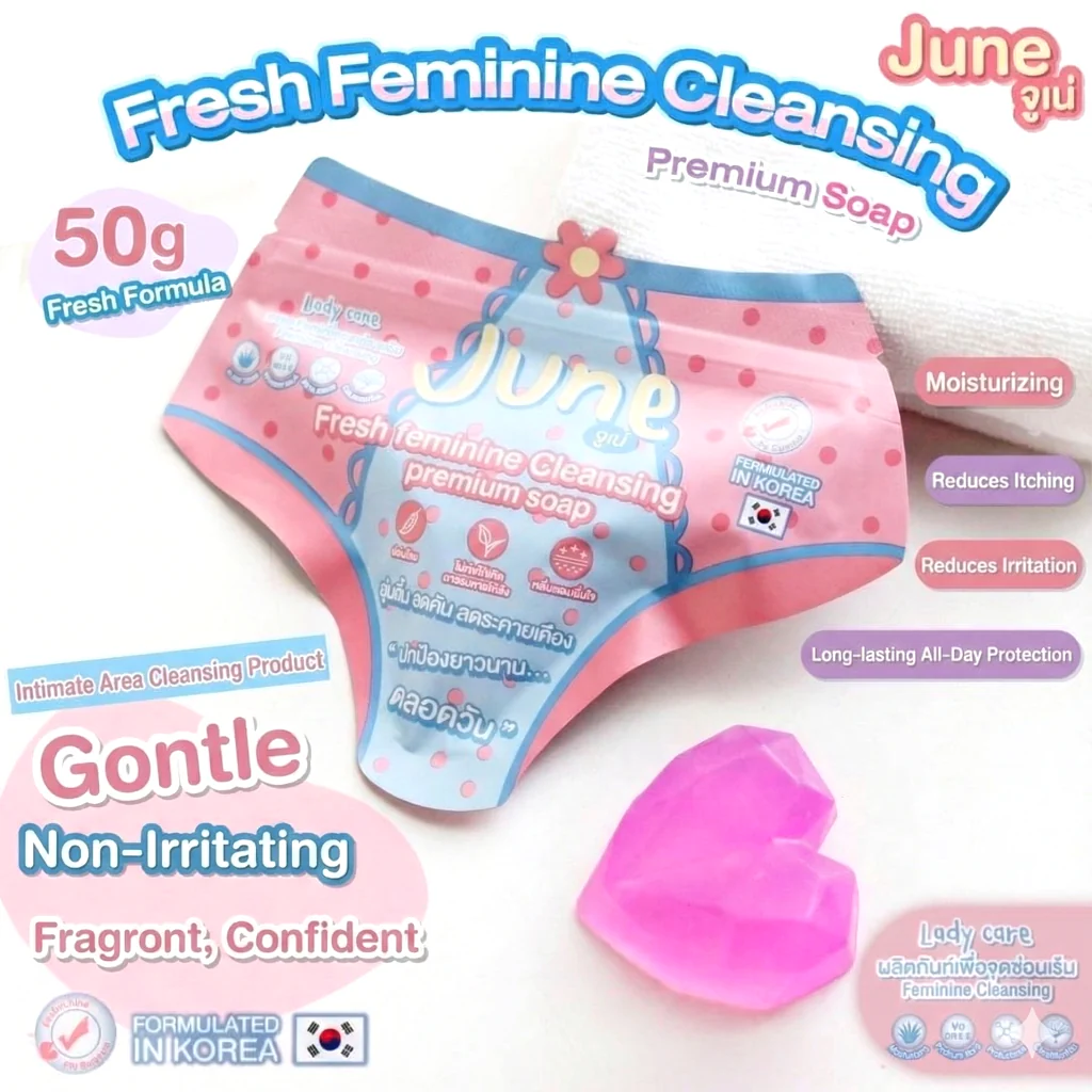 JUNE Fresh Feminine Cleansing Premium Soap – 50g - Image 3