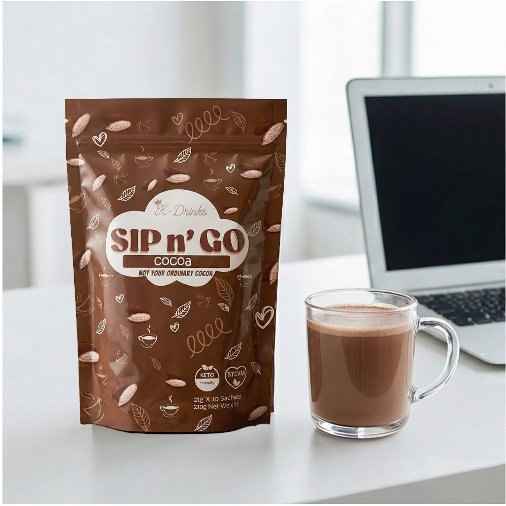 K-Drinks Sip n' Go COCOA - 21g × 10 sachets - Image 3
