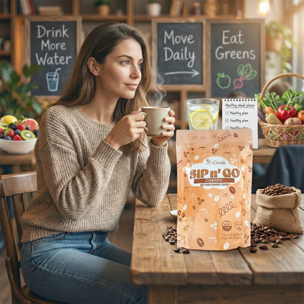 K-Drinks Sip n’ Go Detox Coffee – 22g × 10 Sachets - Image 3
