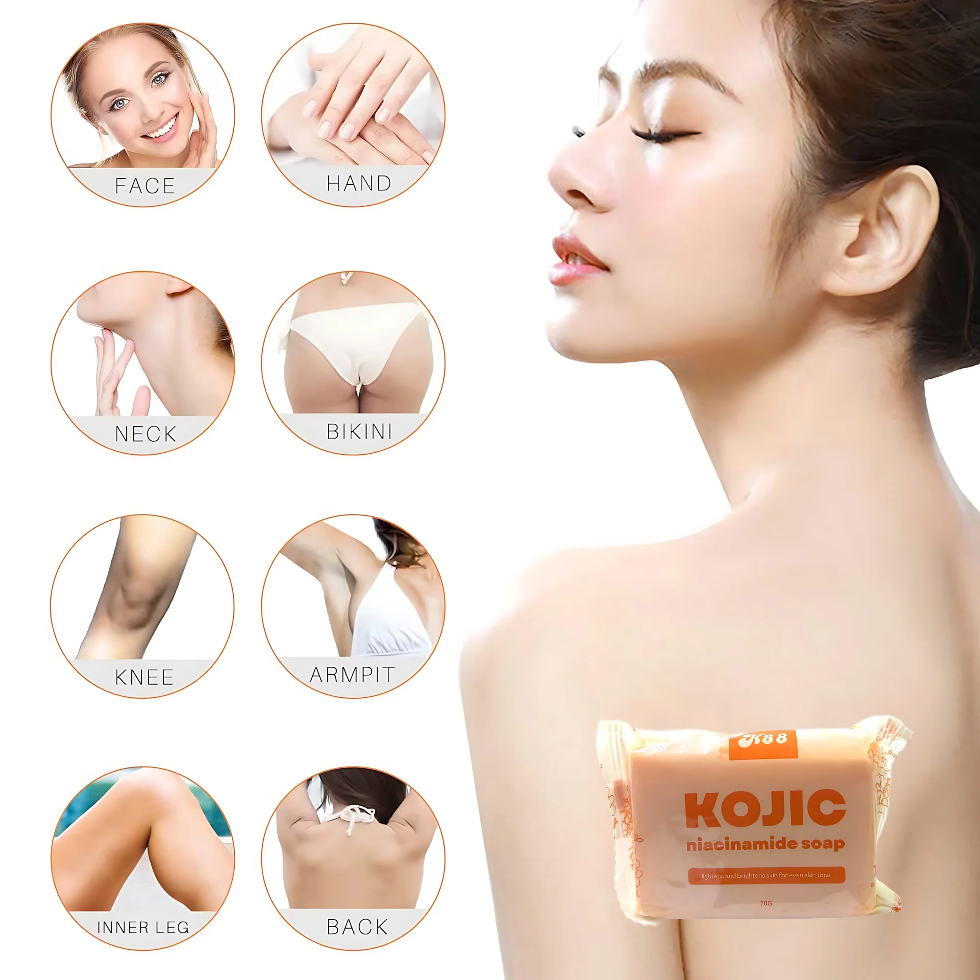 K88 Kojic Niacinamide Soap – Skin Brightening & Even-Tone Formula (70g) - Image 8