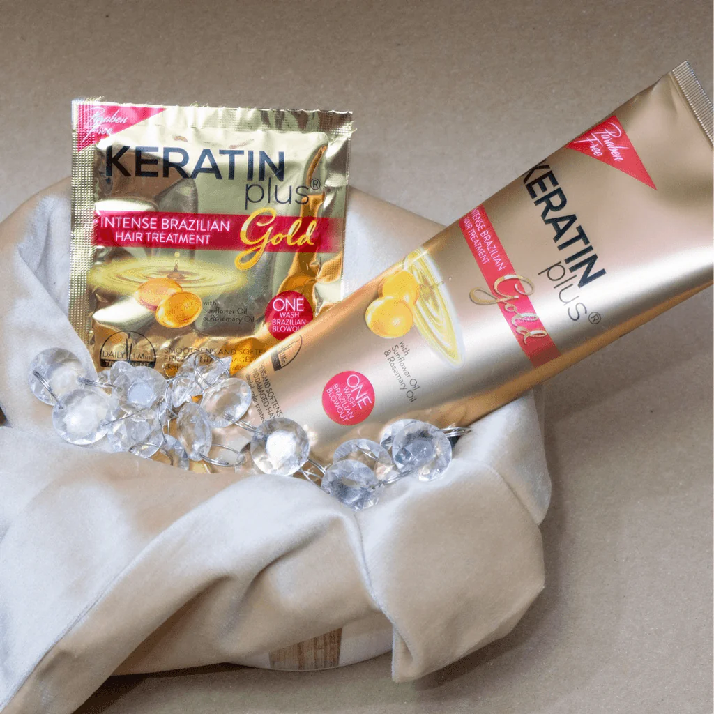 Keratin Plus Gold Intense Brazillian Hair Treatment Tube - 200g - Image 4