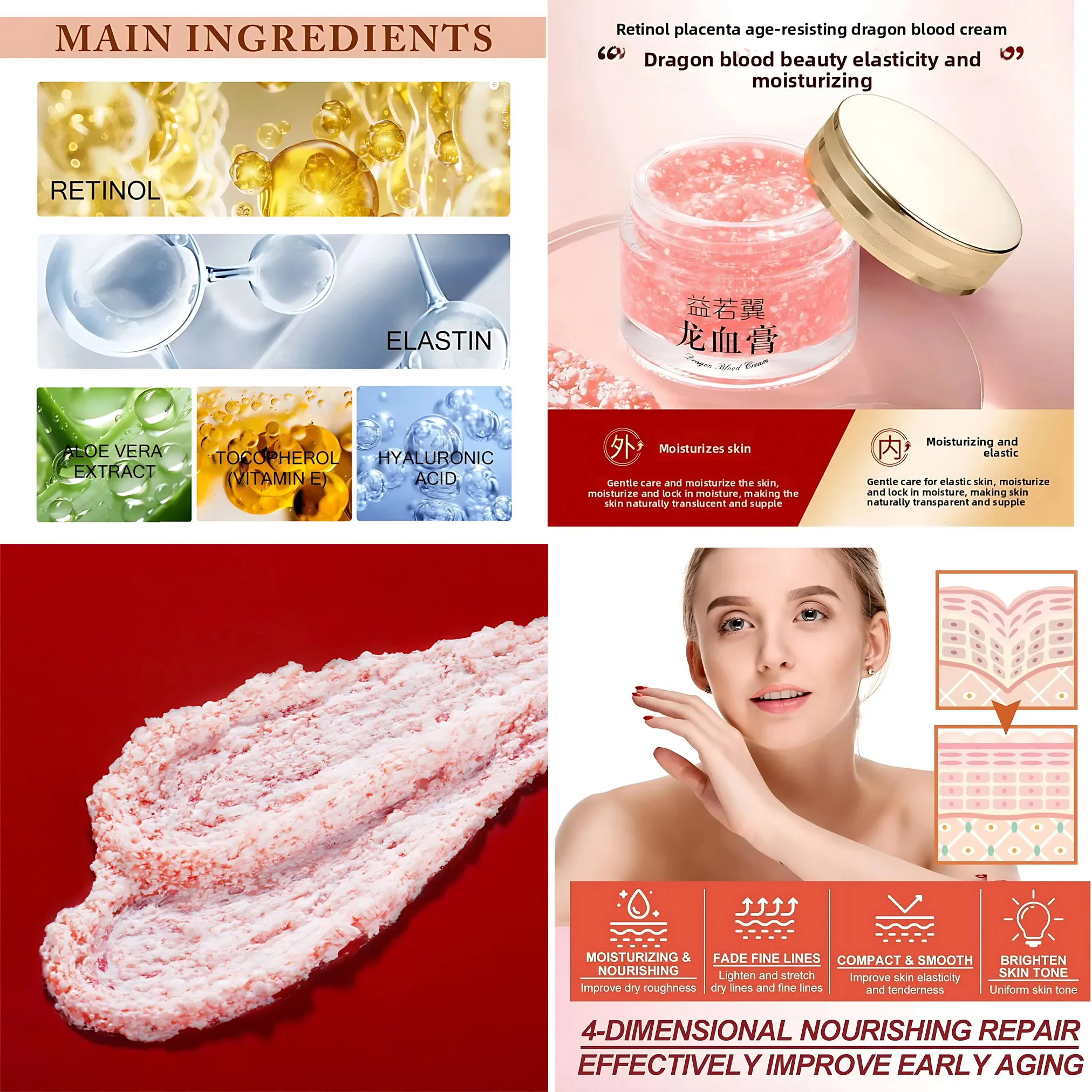 Kniyea VC Toner + Sadoer Niacinamide + Kiss Beauty Sunscreen + Retinol Placenta Royal Dragon Blood Cream – 4in1 Combo Set - Image 10