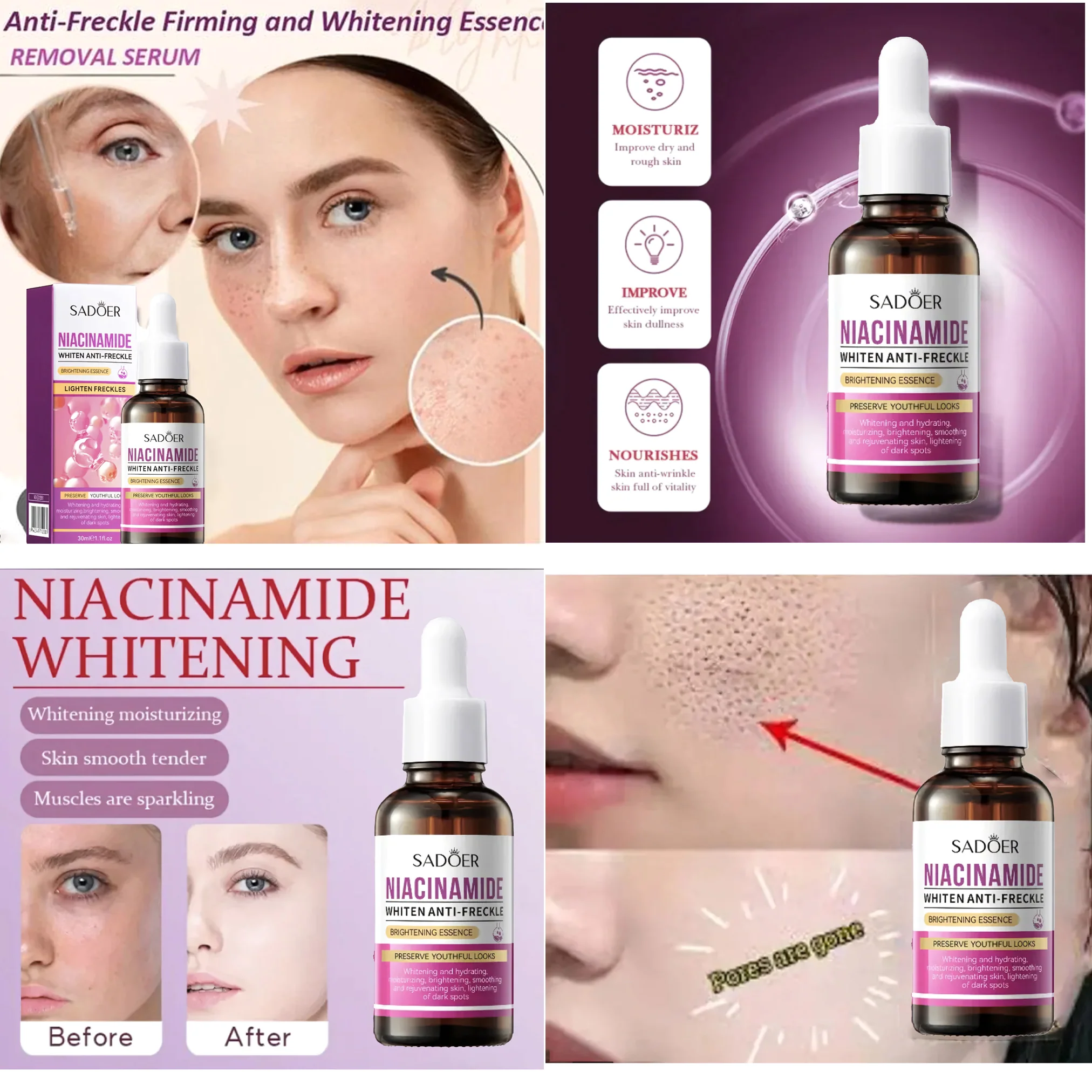 Kniyea VC Toner + Sadoer Niacinamide + Kiss Beauty Sunscreen + Retinol Placenta Royal Dragon Blood Cream – 4in1 Combo Set - Image 5