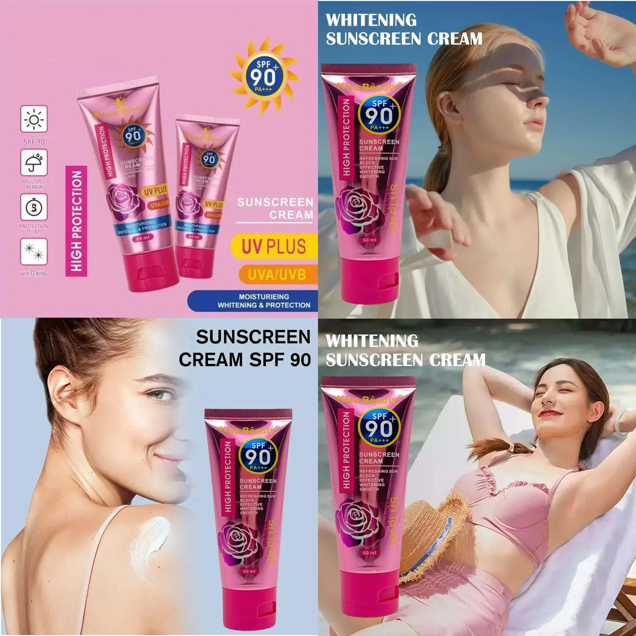 Kniyea VC Toner + Sadoer Niacinamide + Kiss Beauty Sunscreen + Retinol Placenta Royal Dragon Blood Cream – 4in1 Combo Set - Image 6