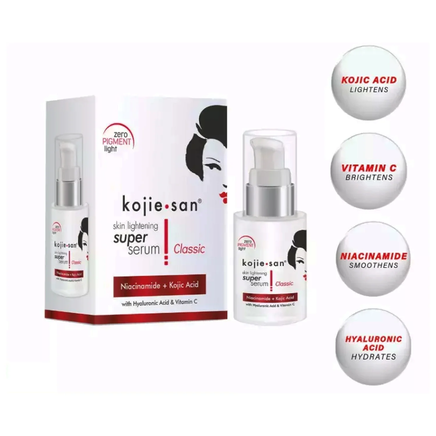 Kojie San Skin Lightening Super Serum Classic (Niacinamide + Kojic Acid with Hyaluronic & Vit C) - 30ml